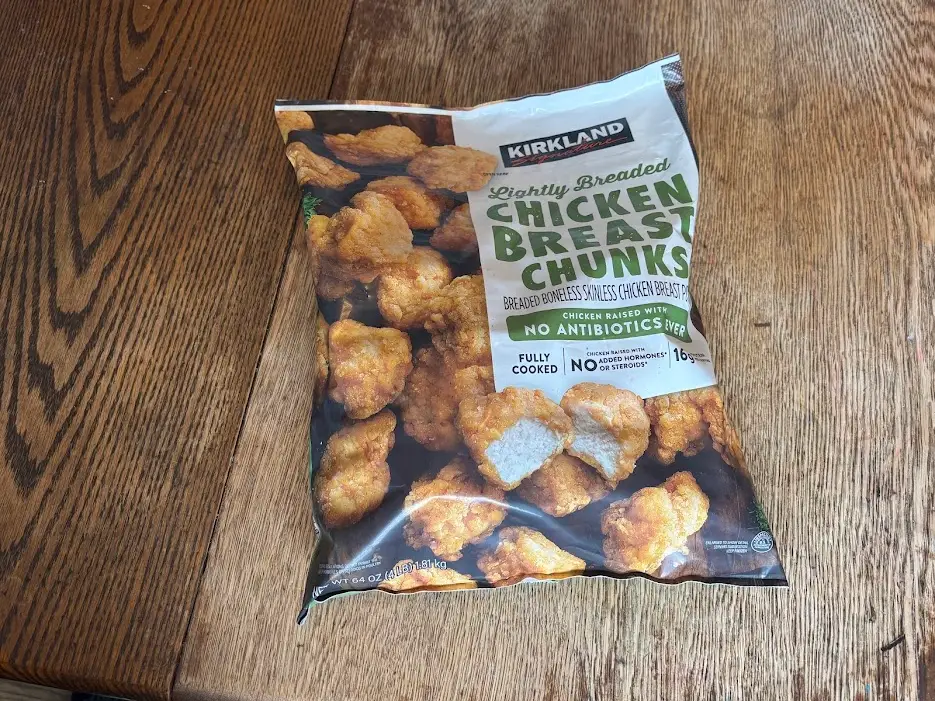 Kirkland Signature lightly breaded chicken breast chunks