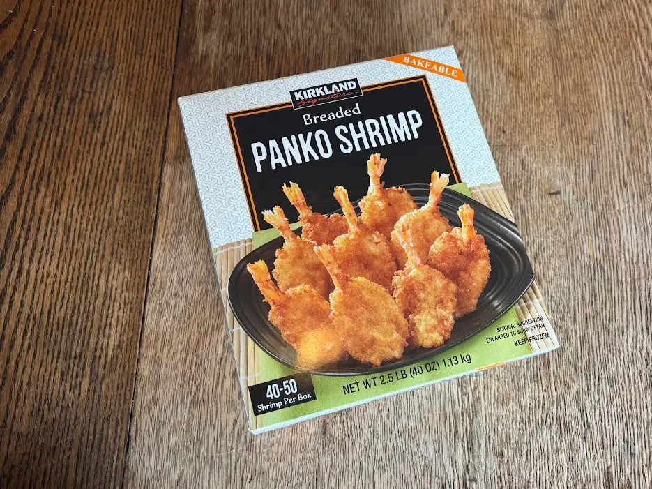 Kirkland Signature panko shrimp box