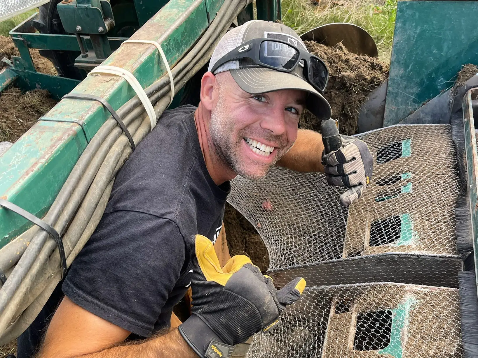 Andrew Miller working at his tulip farm.