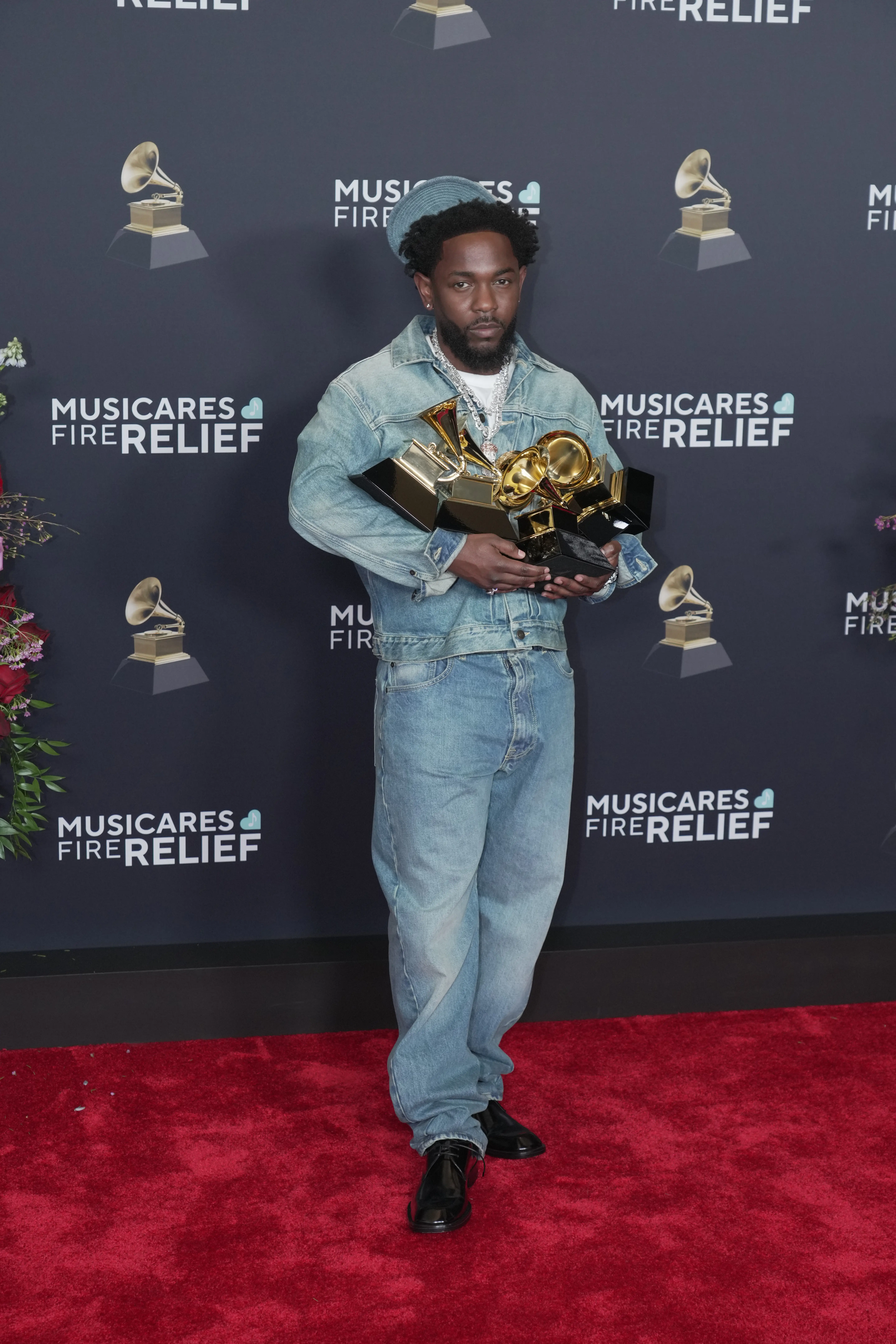 Kendrick Lamar at the 2025 Grammys.