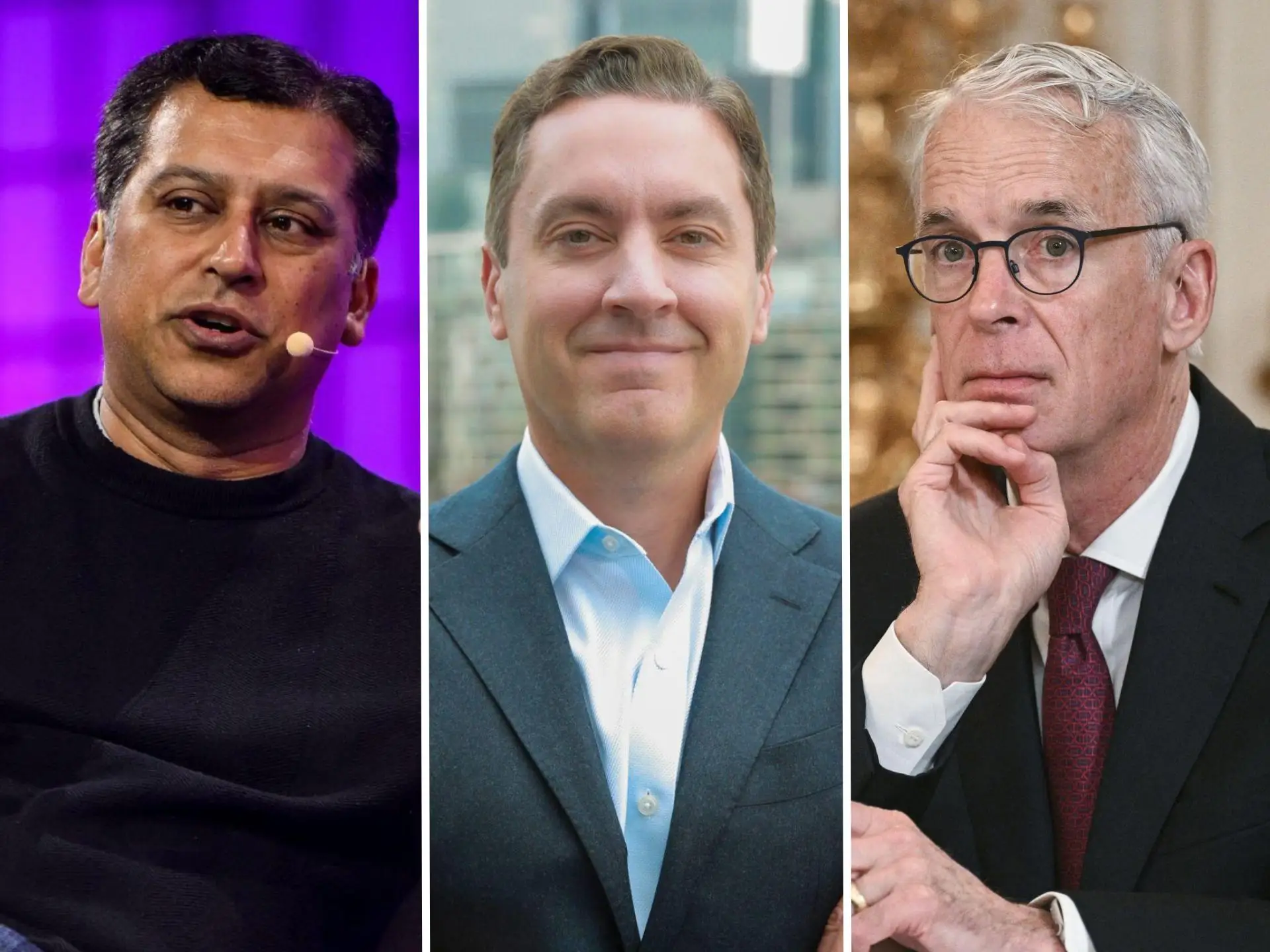 Side by side of Shishir Mehrotra, Joe Depa and Parker Harris