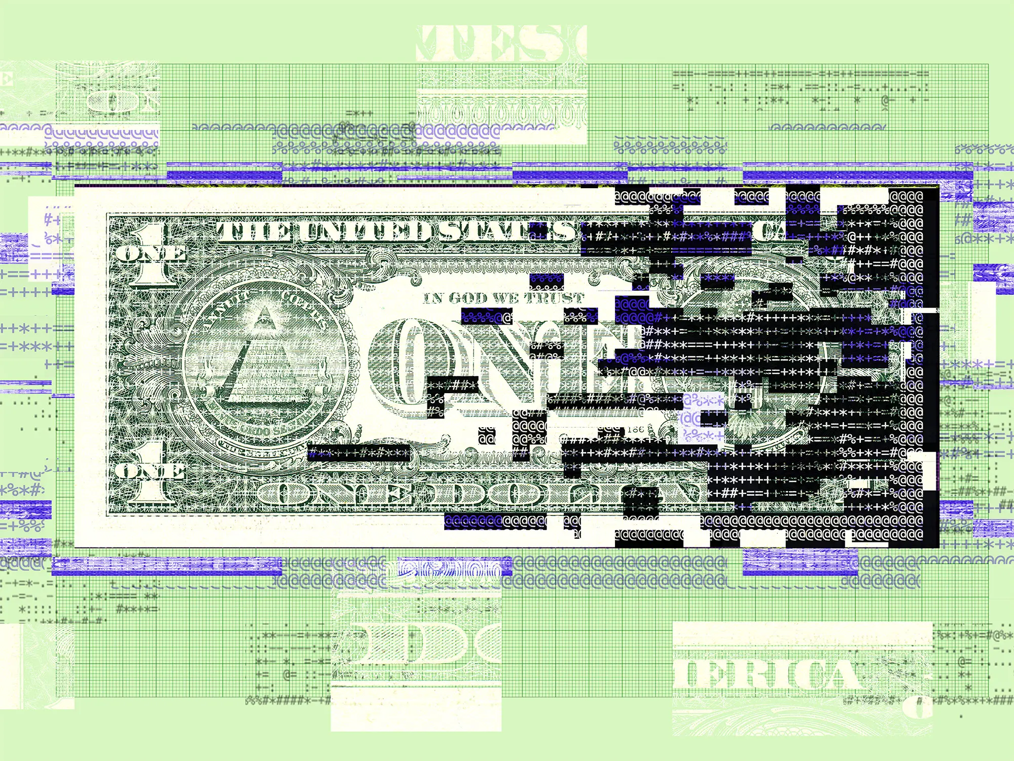 A glitchy $1 Bill
