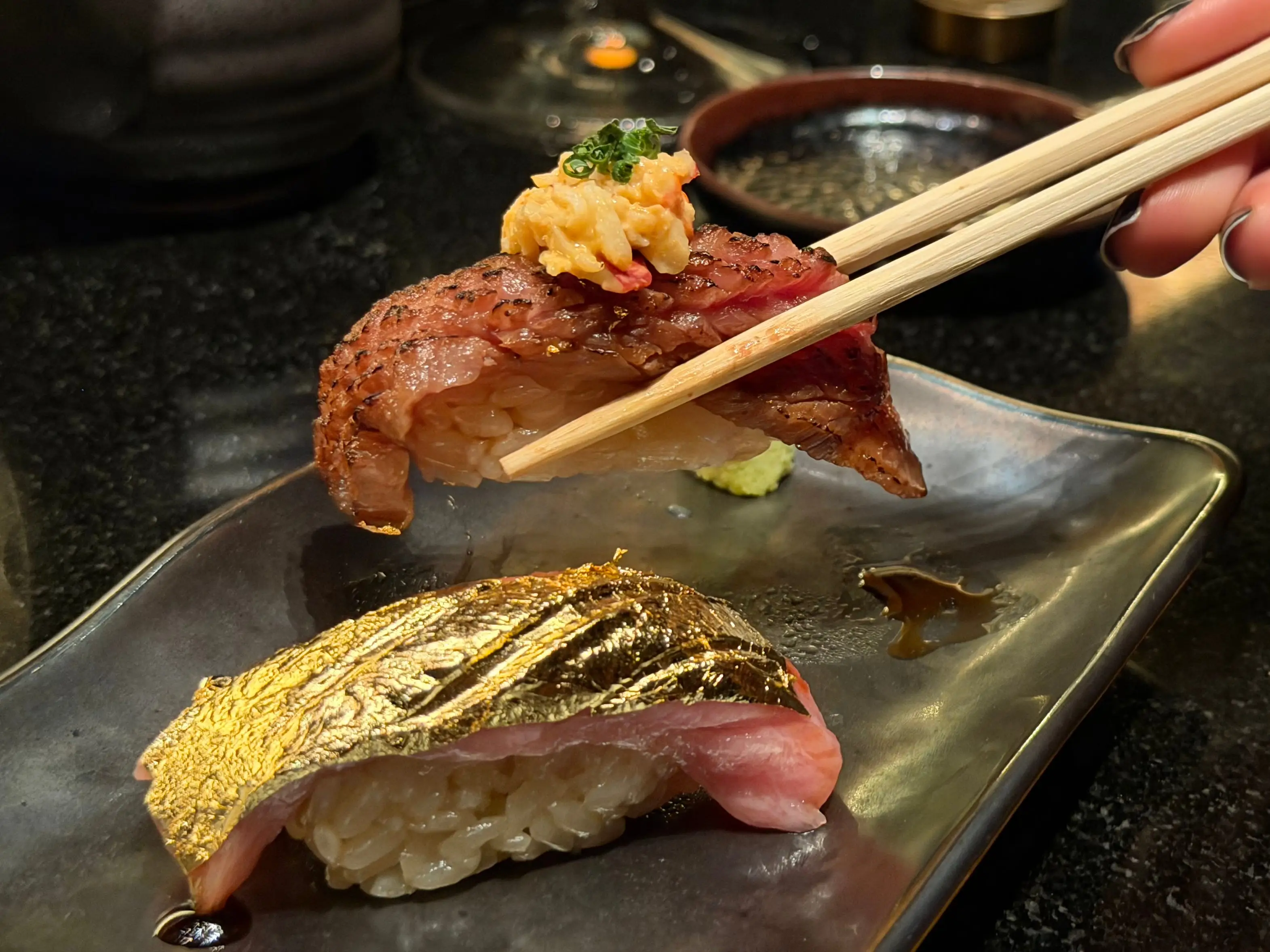 Nigiri at Bad Bunny's Gekko restaurant in Miami