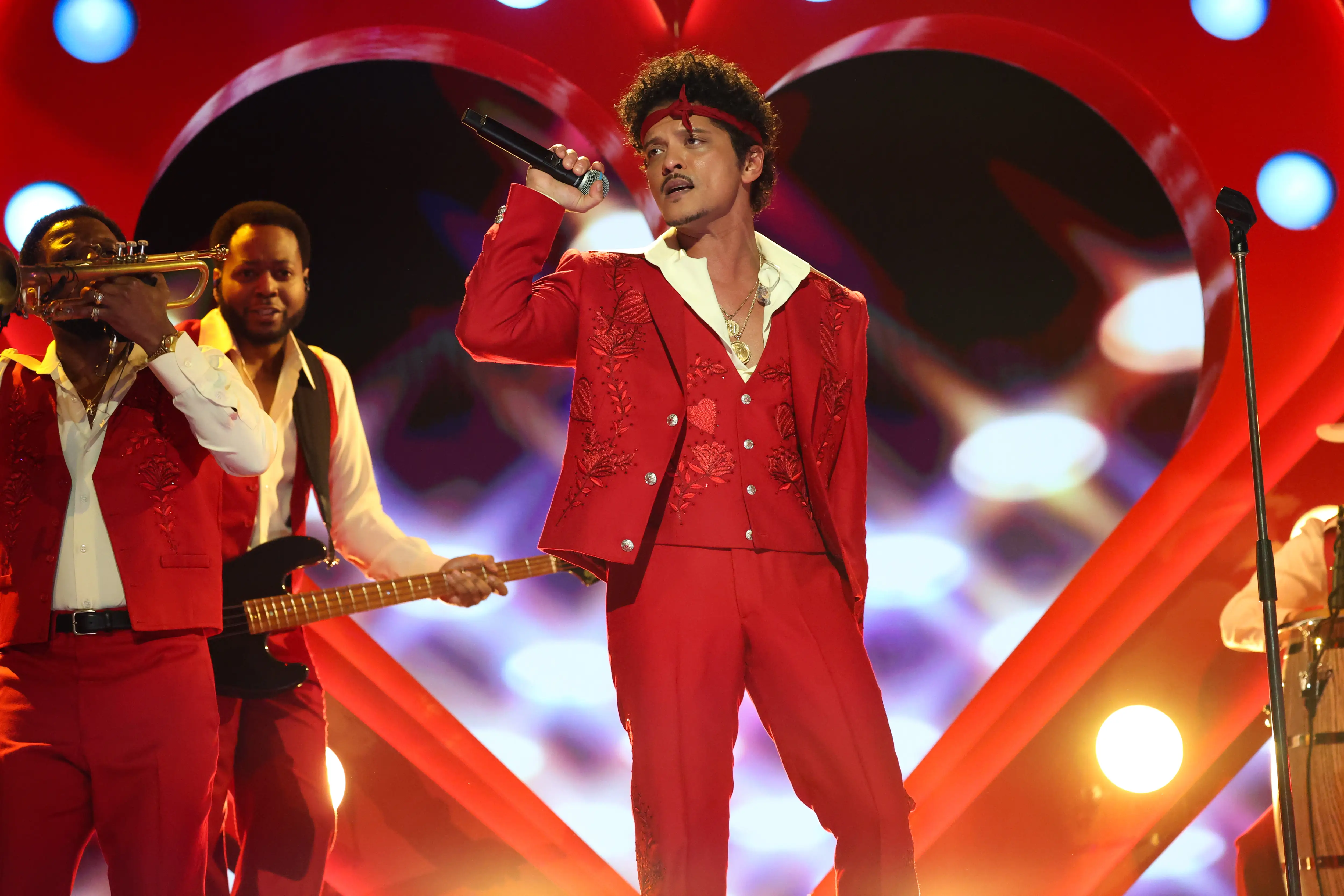 Bruno Mars performs at the 2026 Grammys.