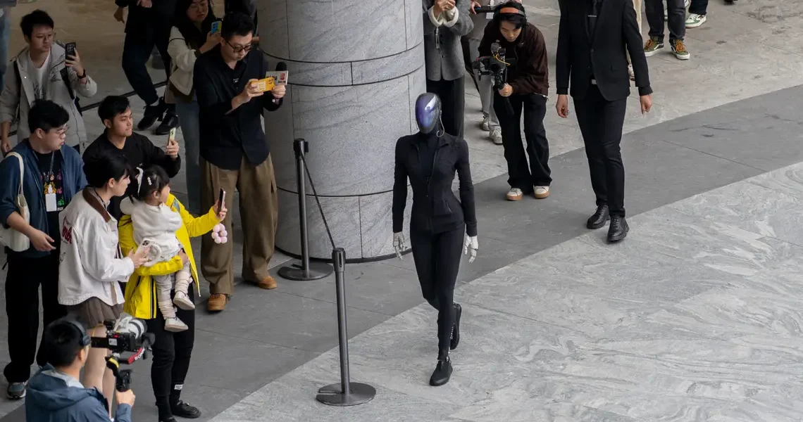 A Chinese humanoid robot flopped face-first onto the ground during a public showcase. Its CEO says it’s all part of ‘learning to walk.’