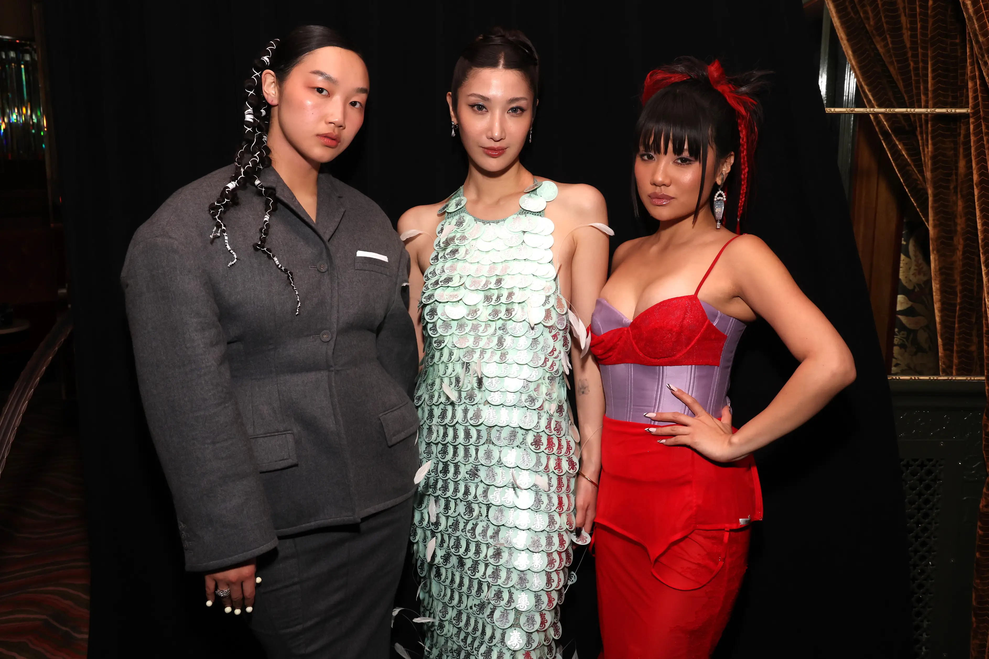 Audrey Nuna, Ejae, and Rei Ami at the W Magazine Grammy after-party in Los Angeles.