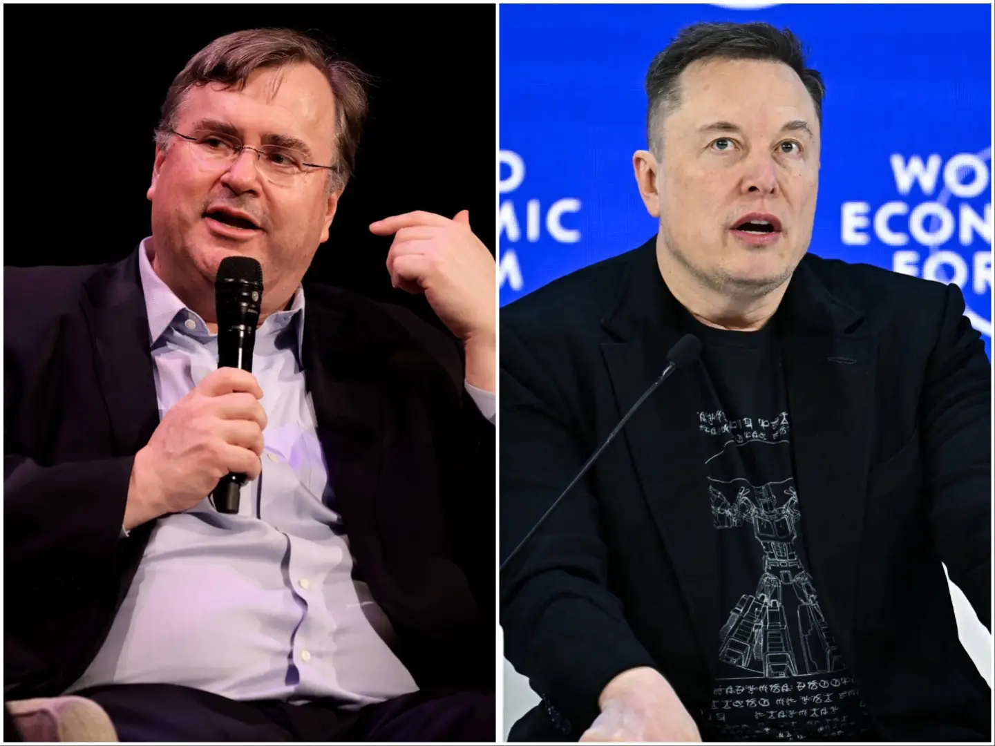 composite image of reid hoffman and elon musk