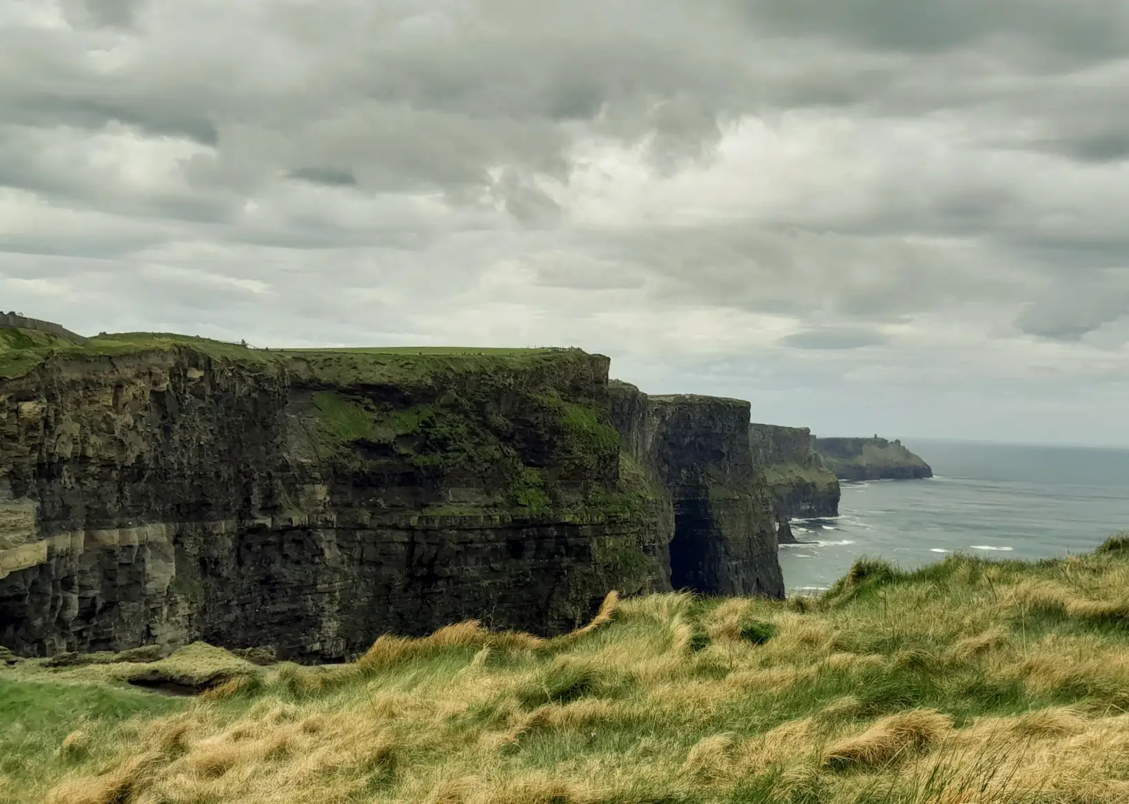 A gloomy sky over the Cliffs of Moher, or Voldemort's Horcrux cave, in Ireland.