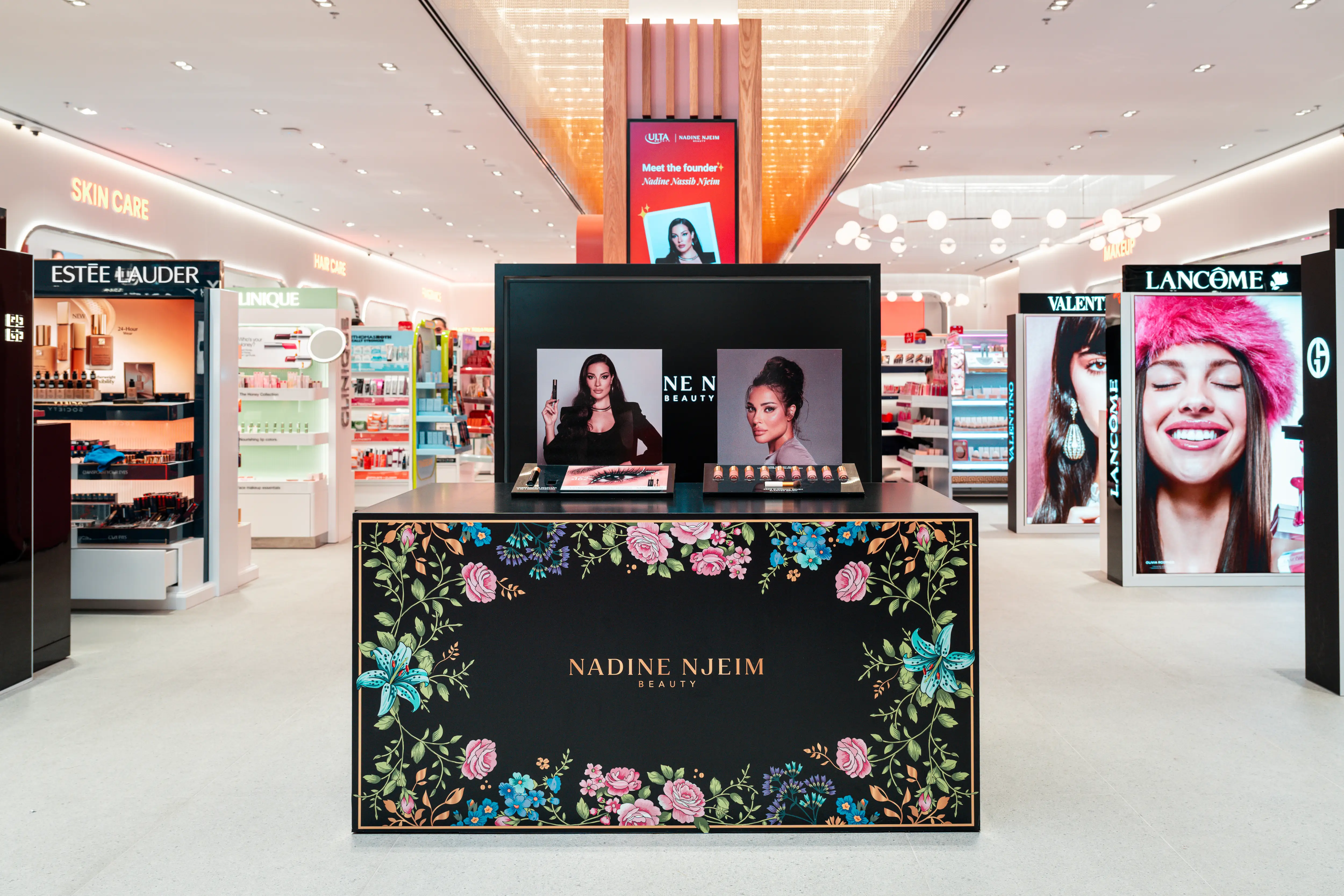 Actor-influencer Nadine Njeim's beauty brand had a pop-up at the front of the store.