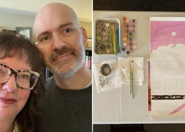 My husband and I started doing adult paint-by-numbers to get off our phones. The hobby’s benefited us more than we expected.