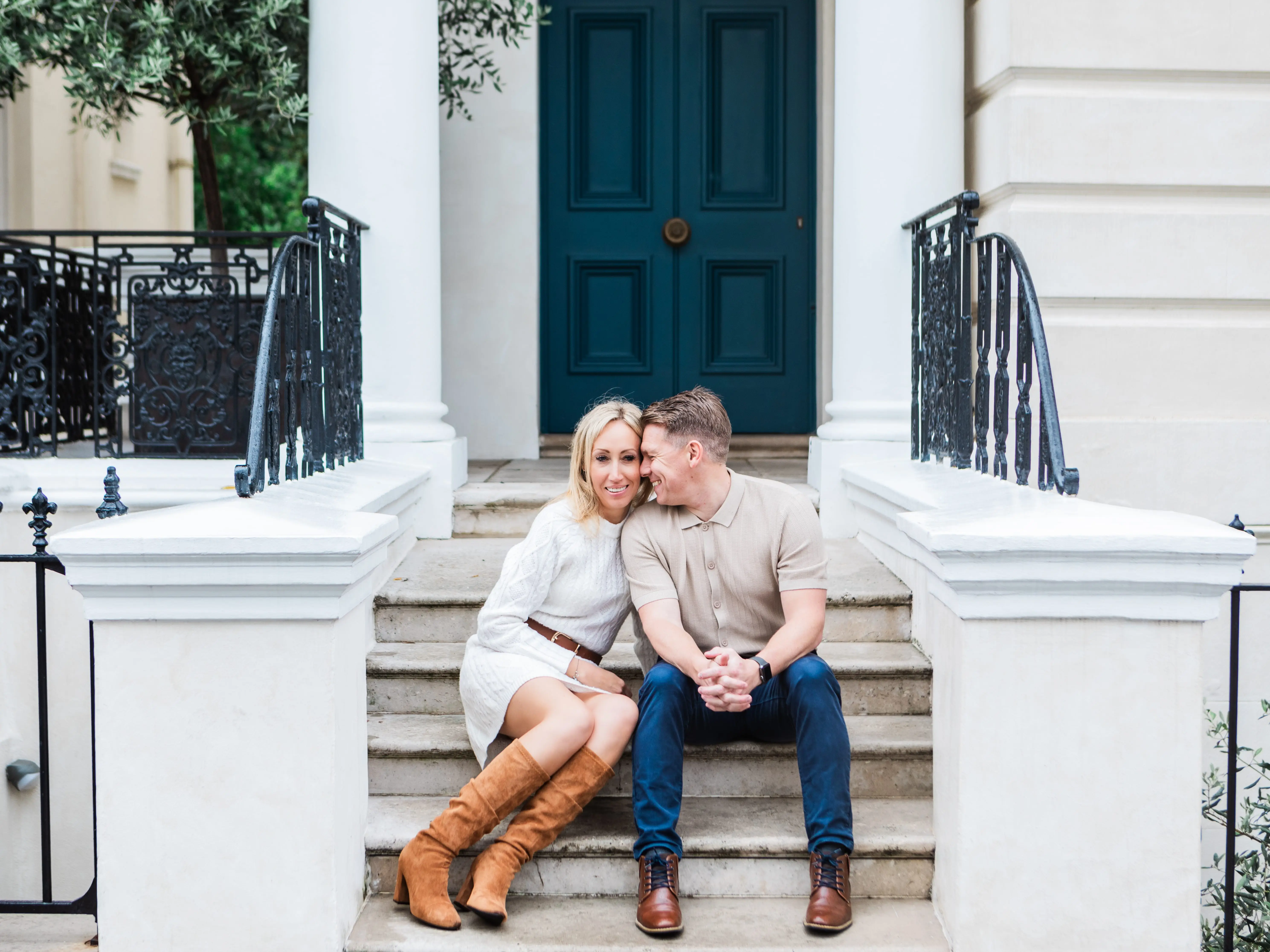 Couple posing for photo