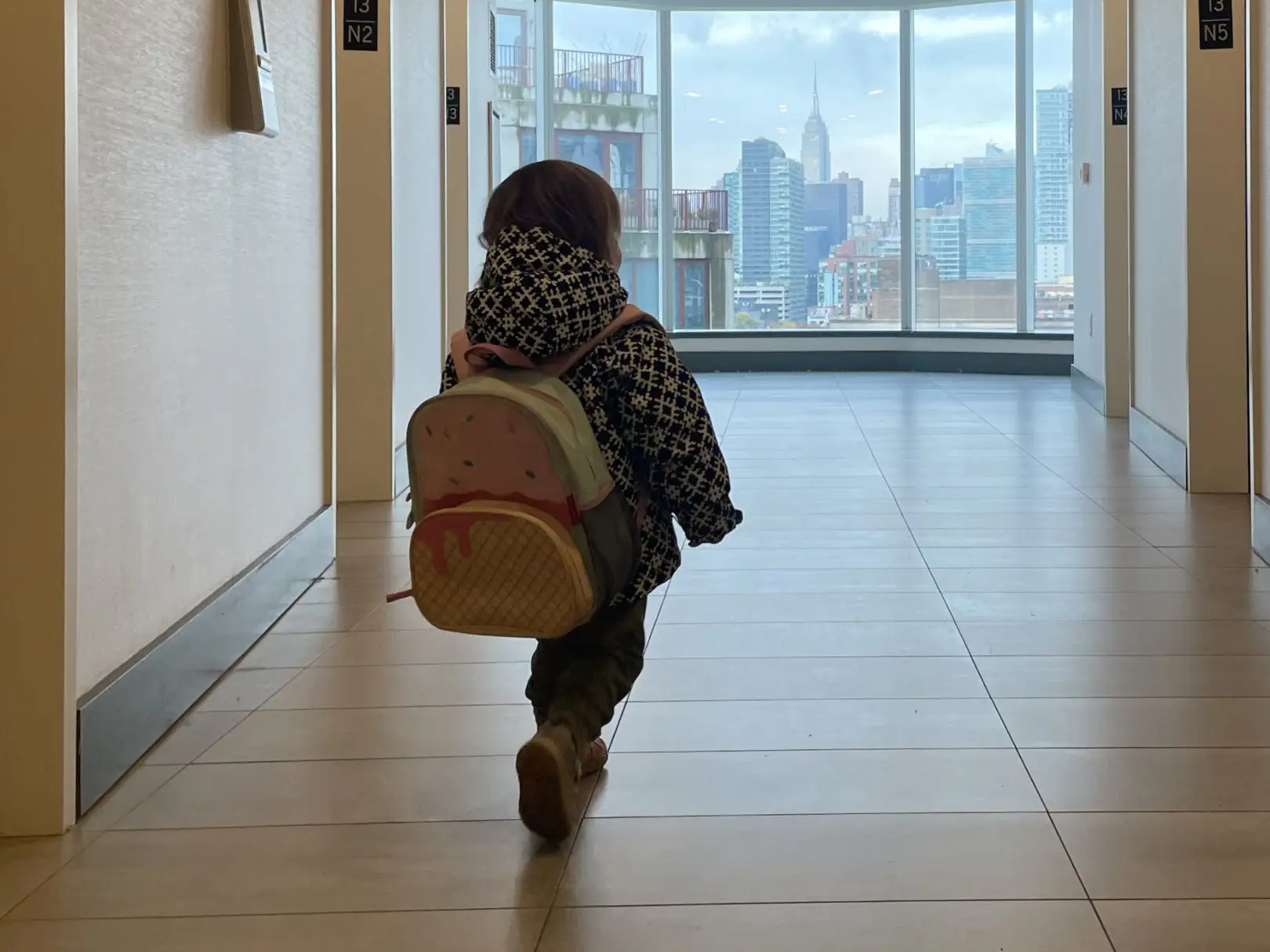 Child walking into school