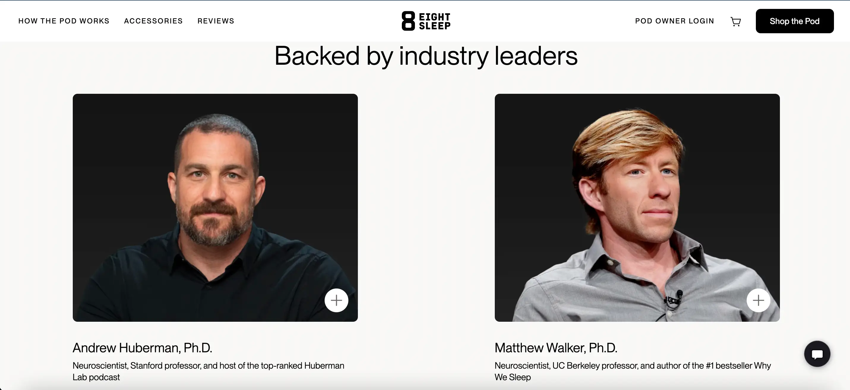 Eight Sleep's webpage as it appears on February 3.