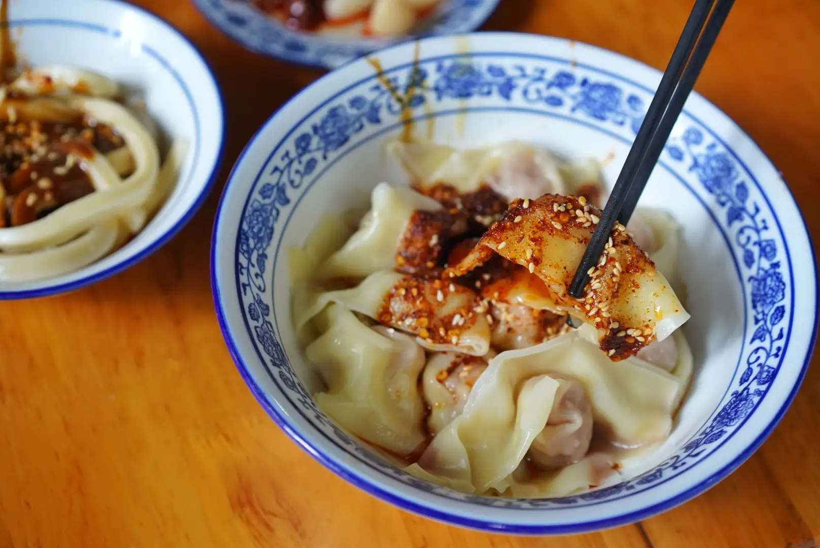 Chile oil wontons in Chengdu, China