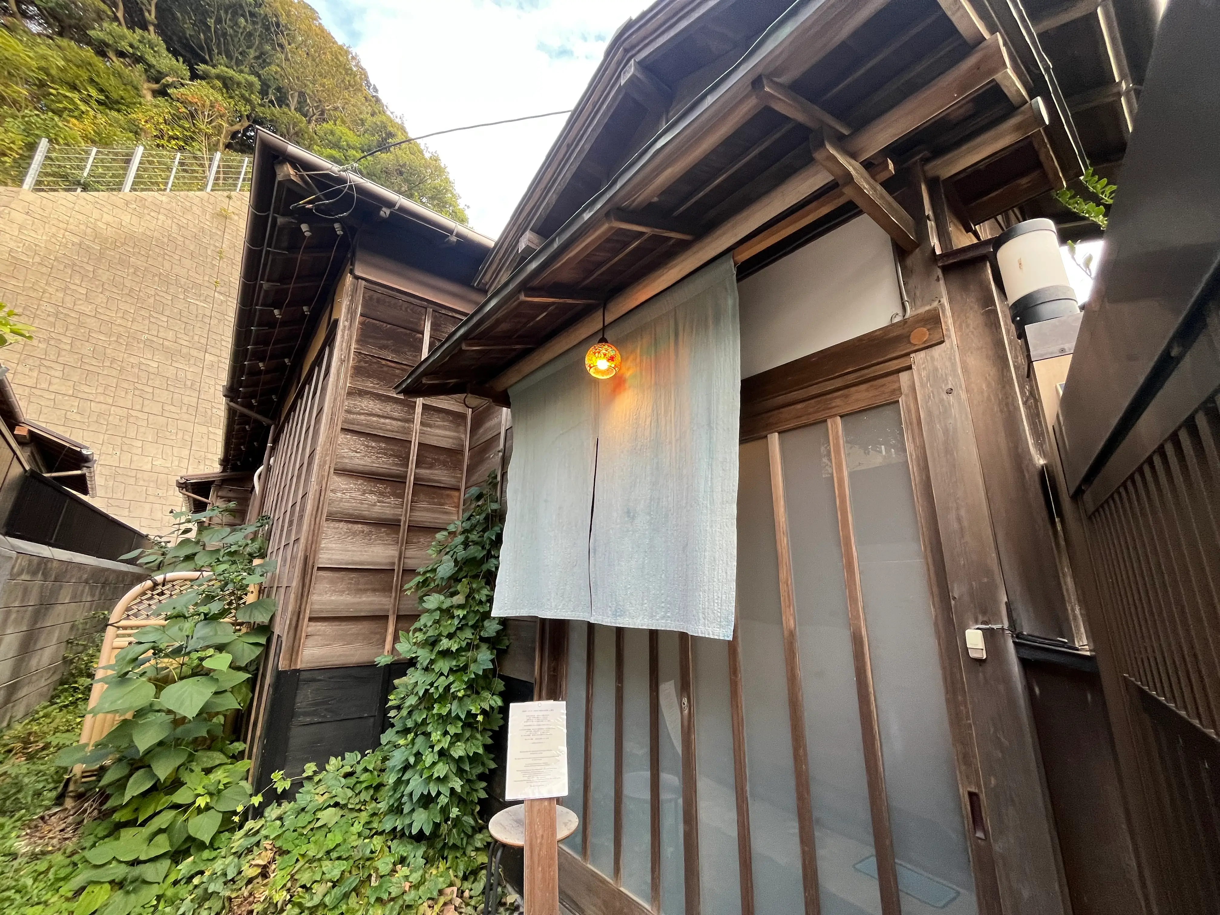 Outside an old house from the 1940s in Japan.