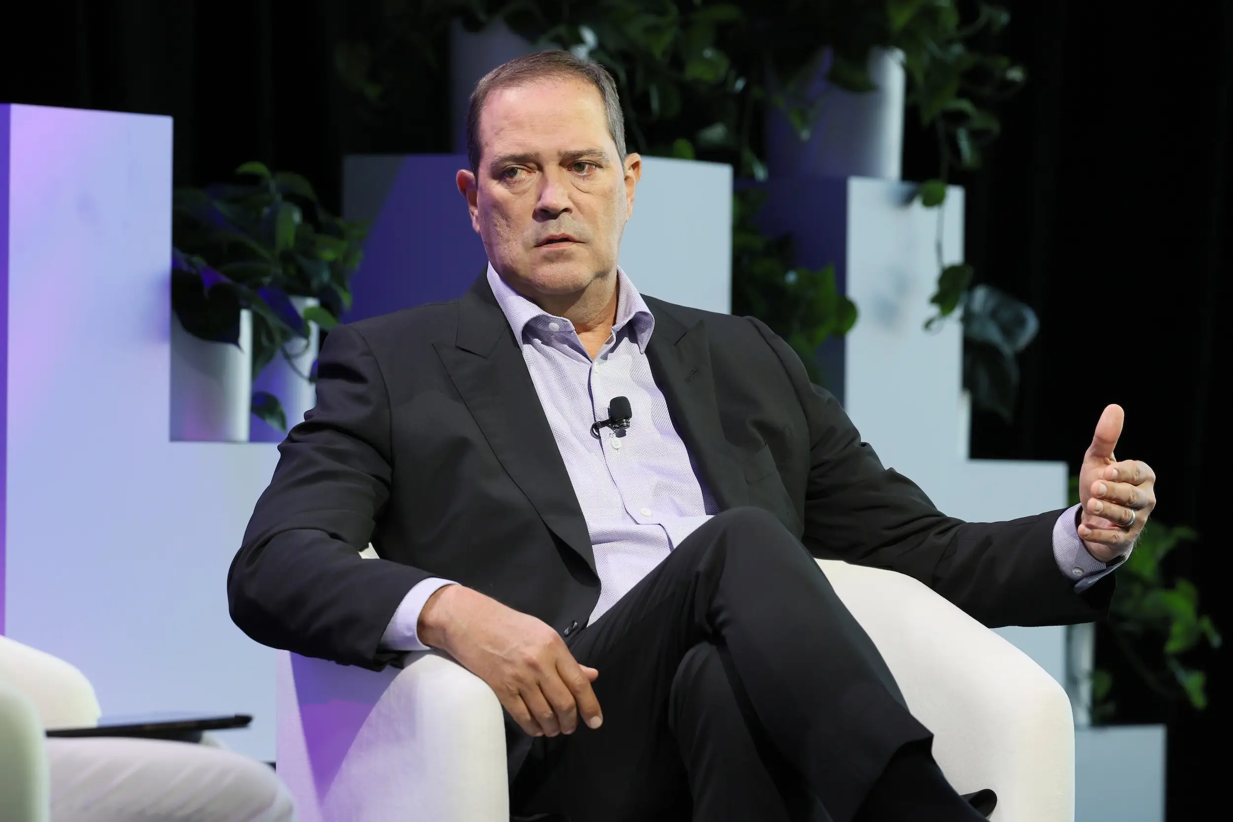 Cisco CEO Chuck Robbins speaks during an event