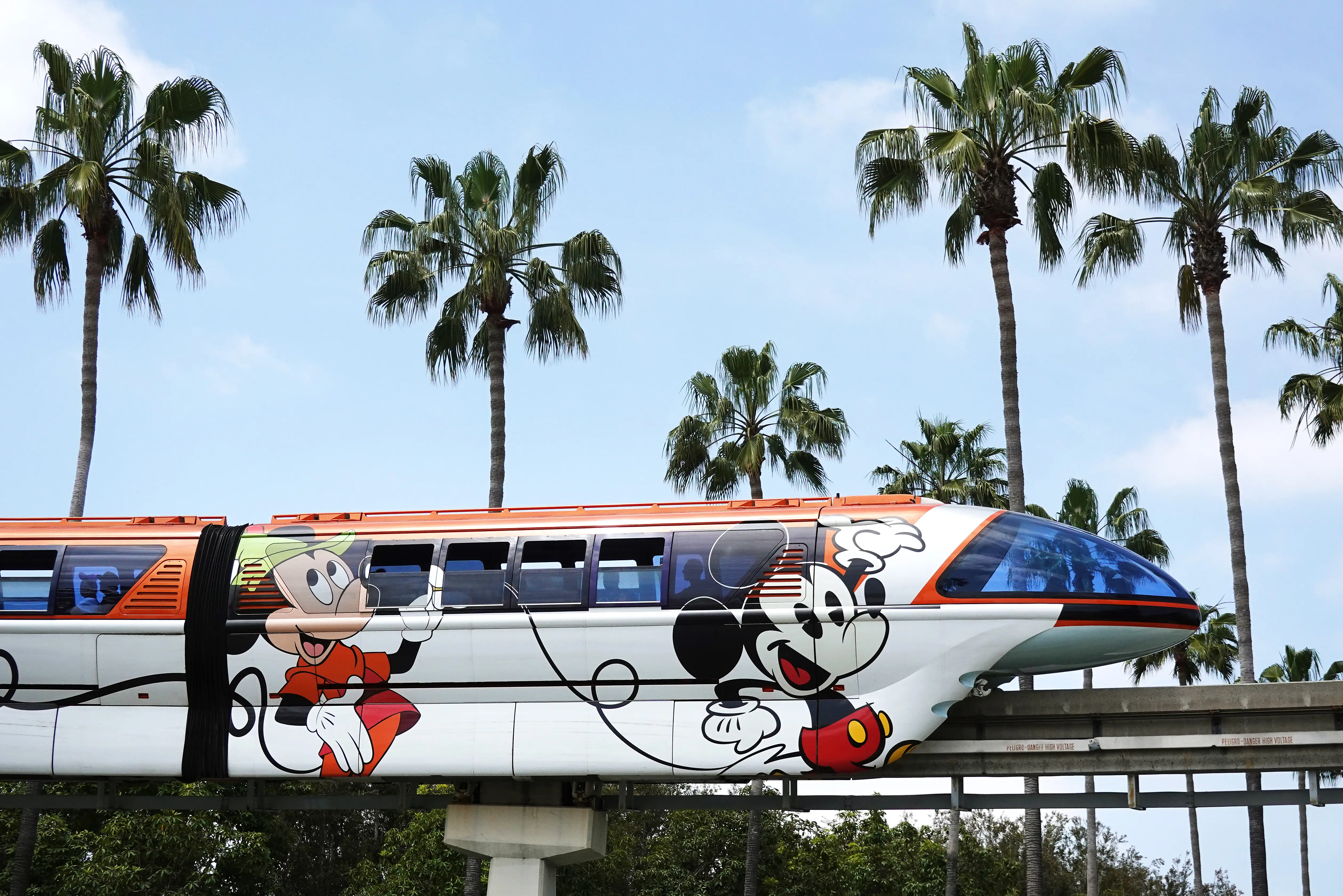 Here is a monorail at Disneyland Resort in Anaheim, California.
