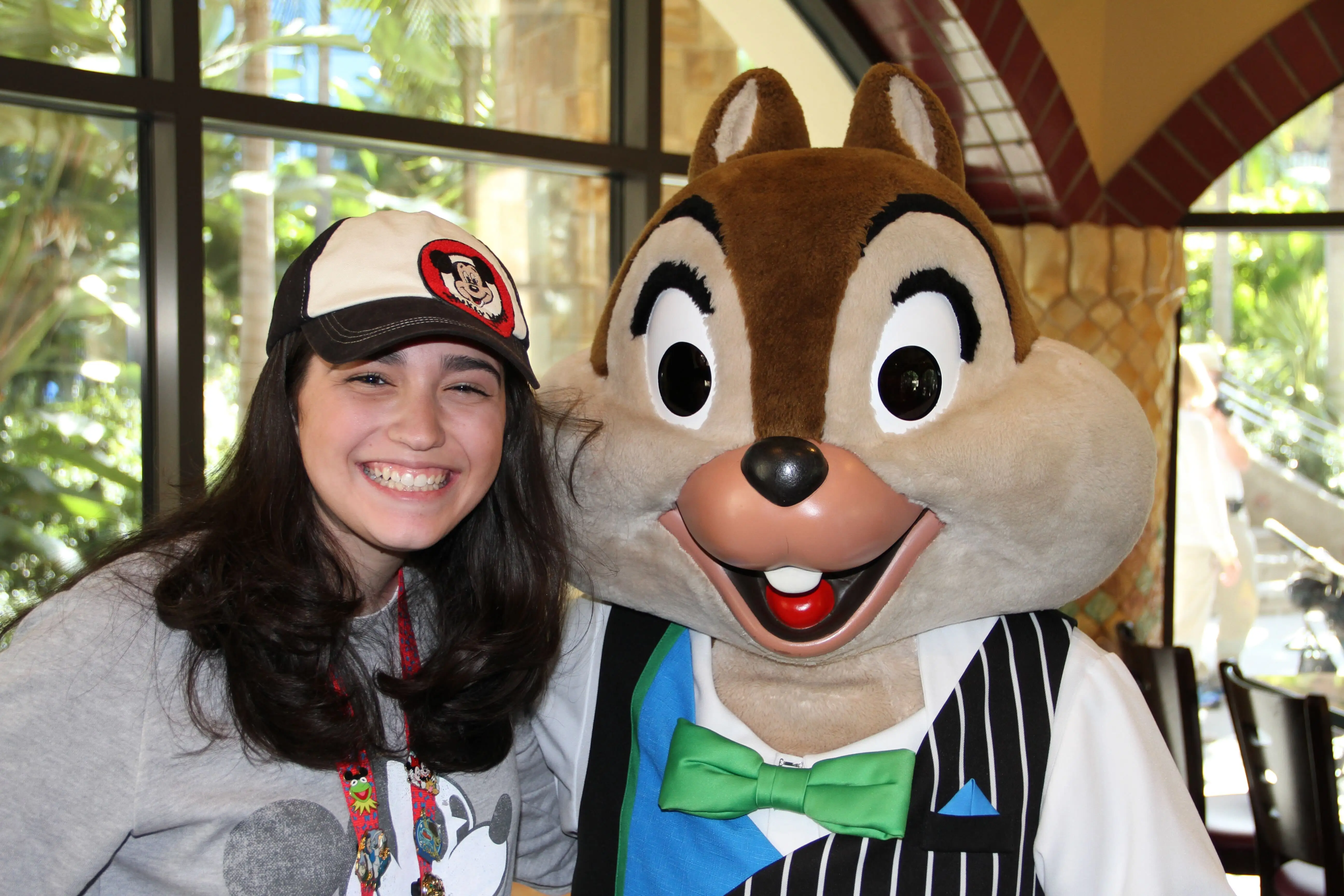 Here I am with Chip at Goofy's Kitchen in Disneyland.