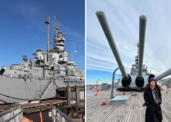 I toured the USS Massachusetts, the 680-foot battleship that fired the last shot of World War II. Take a look inside.
