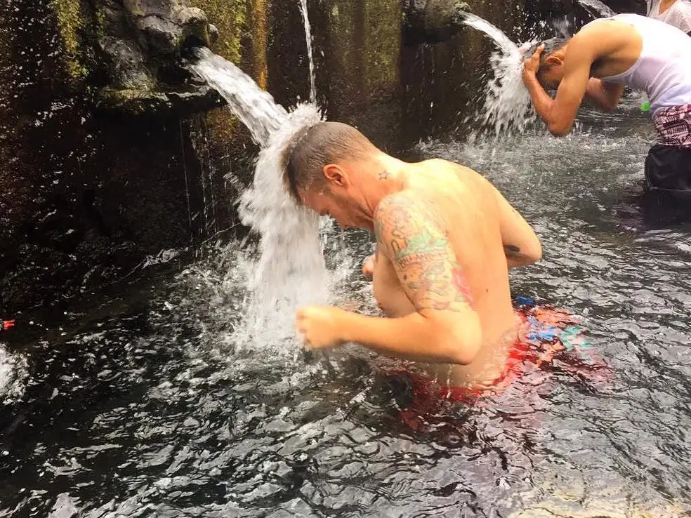 Andre Neveling at a Balinese water temple.