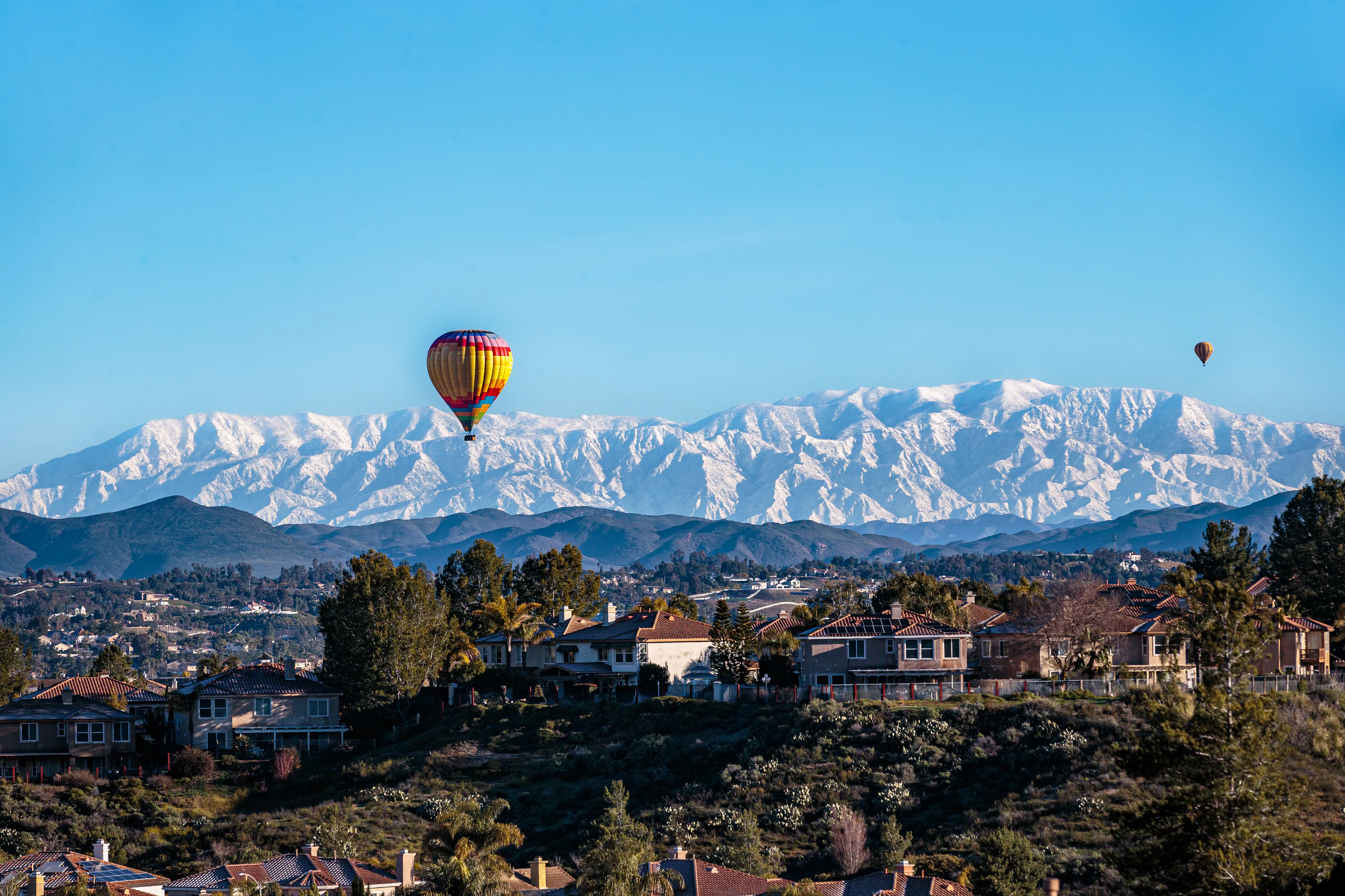 Snow capped mountains in the Temecula Valley