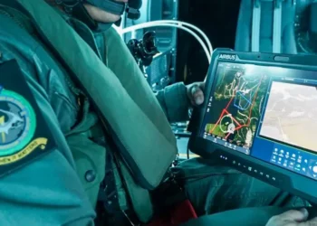 Airbus is making a rugged tablet for helicopter crews to control a drone team while flying at high speed