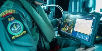 Airbus is making a rugged tablet for helicopter crews to control a drone team while flying at high speed