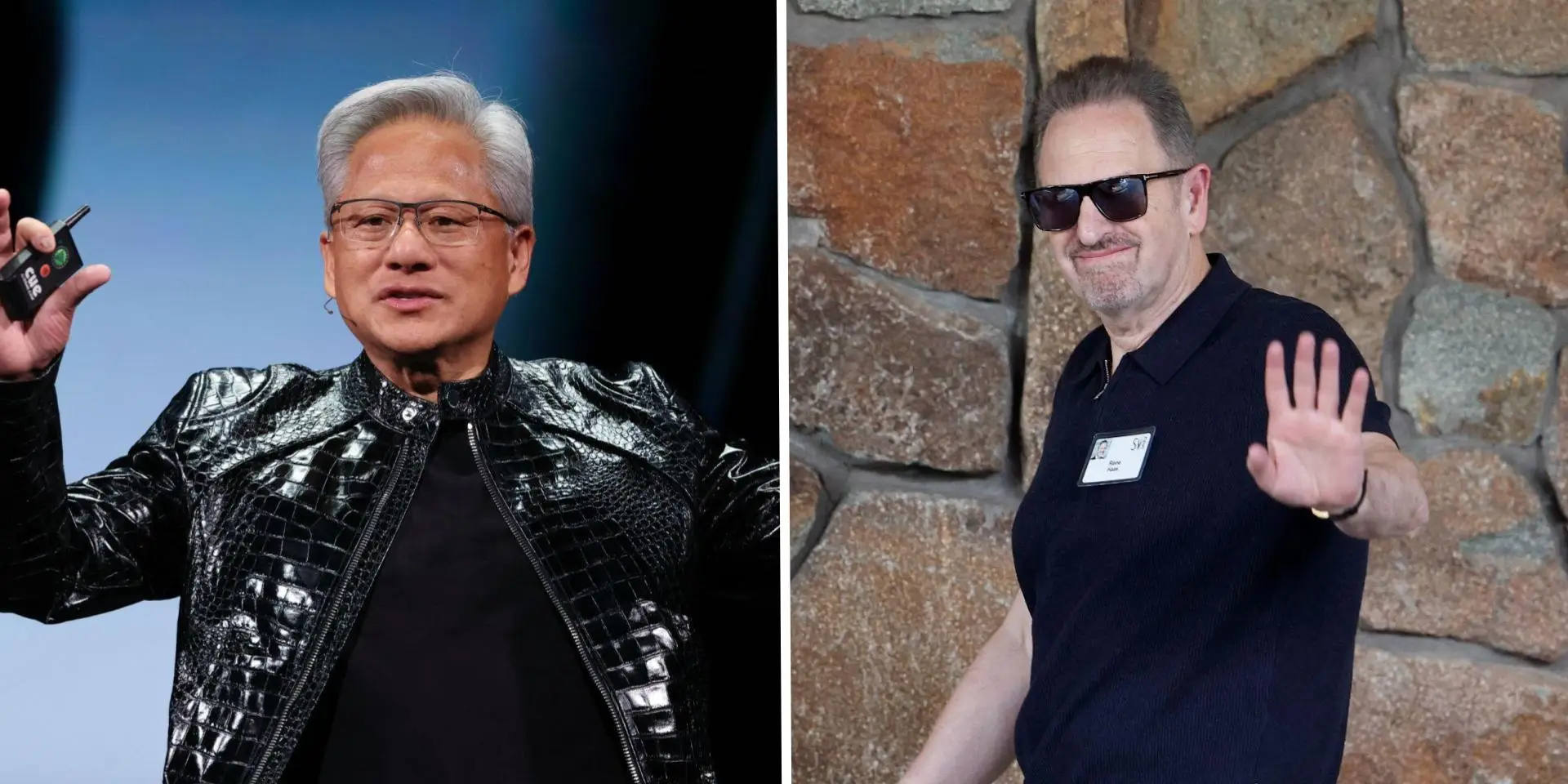 A composite of Jensen Huang and Rene Haas