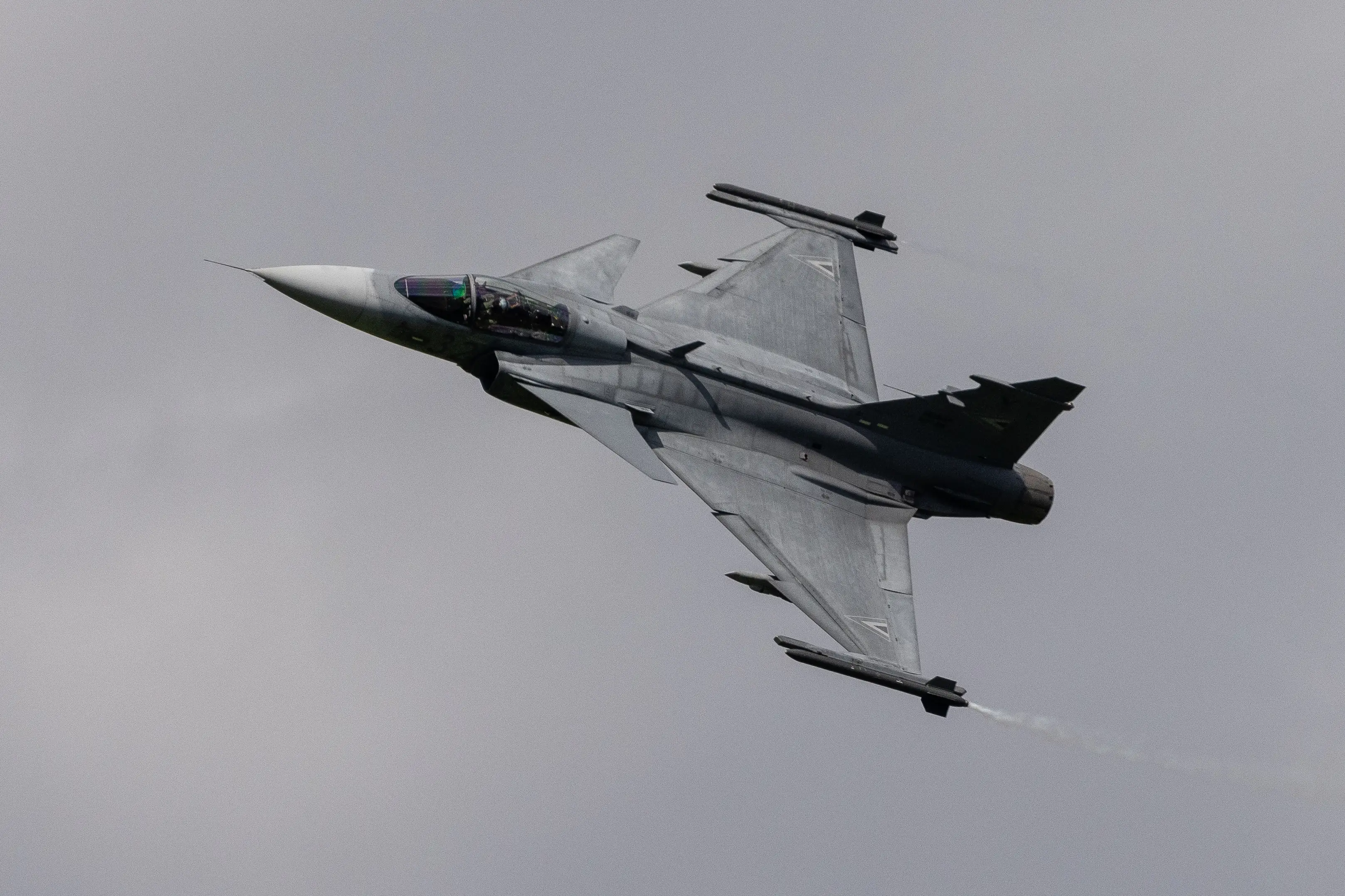 Saab JAS-39C Gripen flies during an airshow.