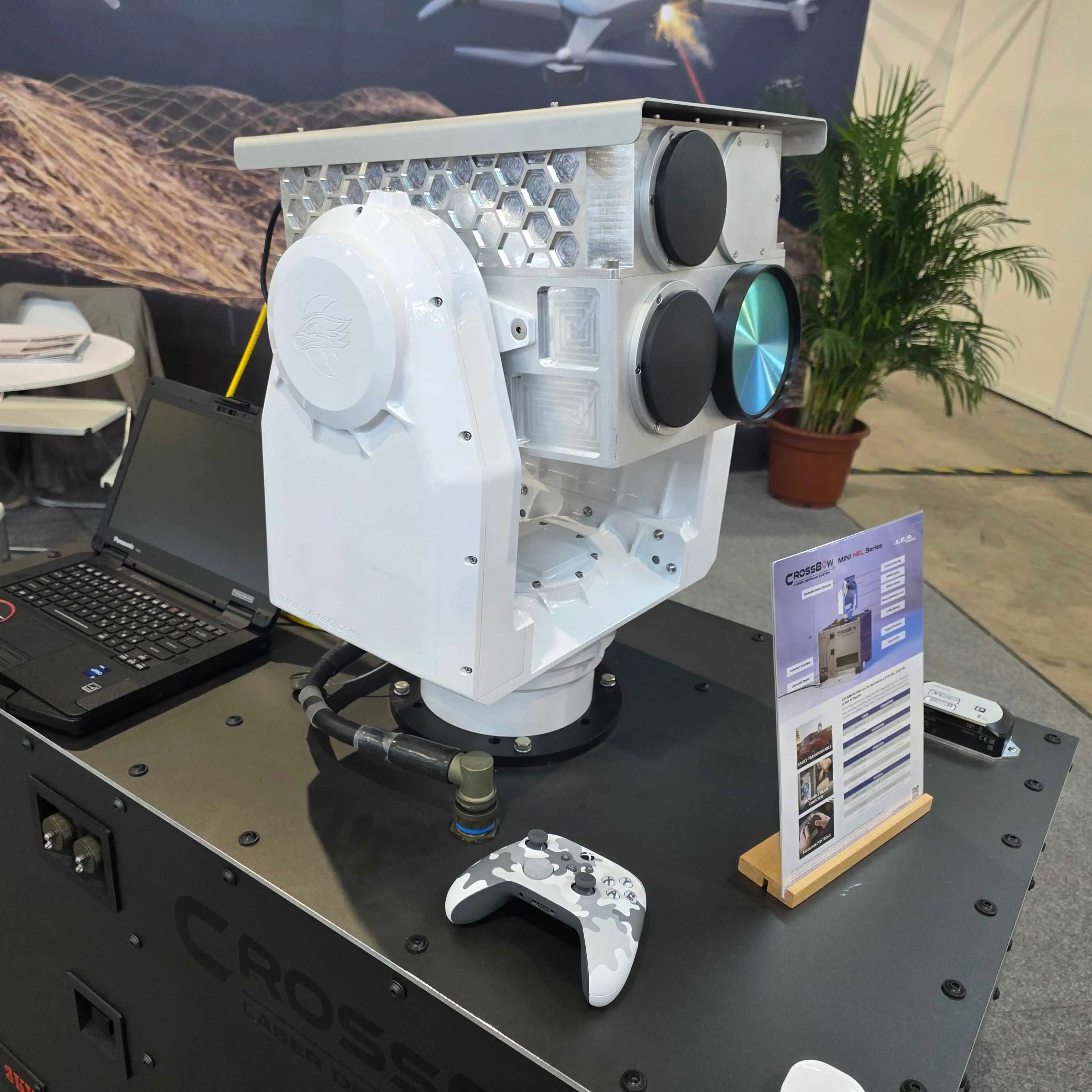 The IPG Defense CROSSBOW system on display.