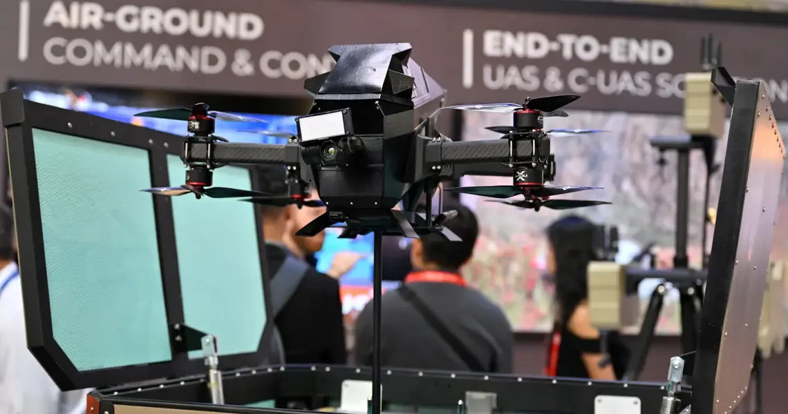 Lasers, jammer guns, and mobile turrets at Asia’s biggest aviation event show how the counter-drone craze is taking hold