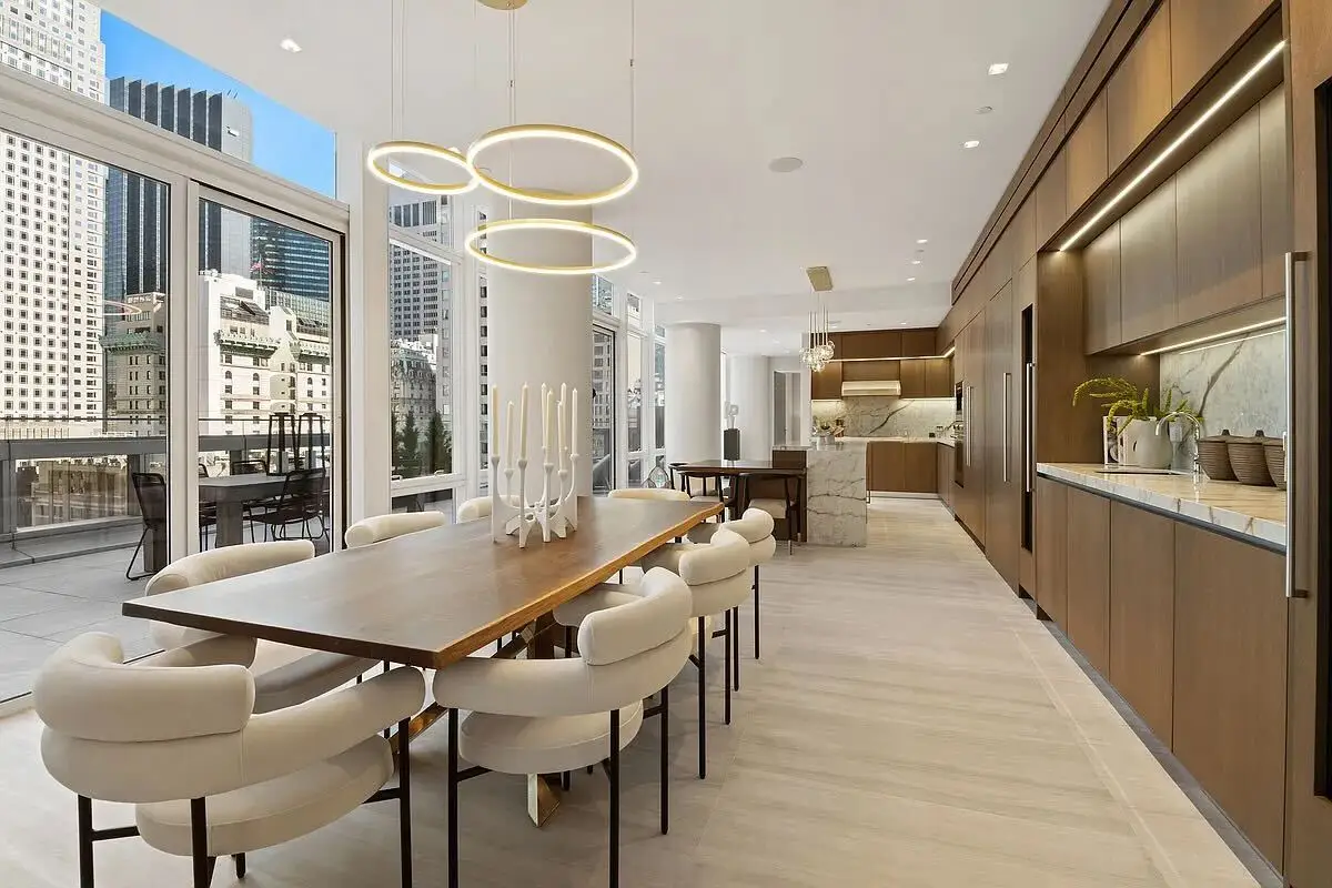 The dining table in the condo rented by Floyd Mayweather