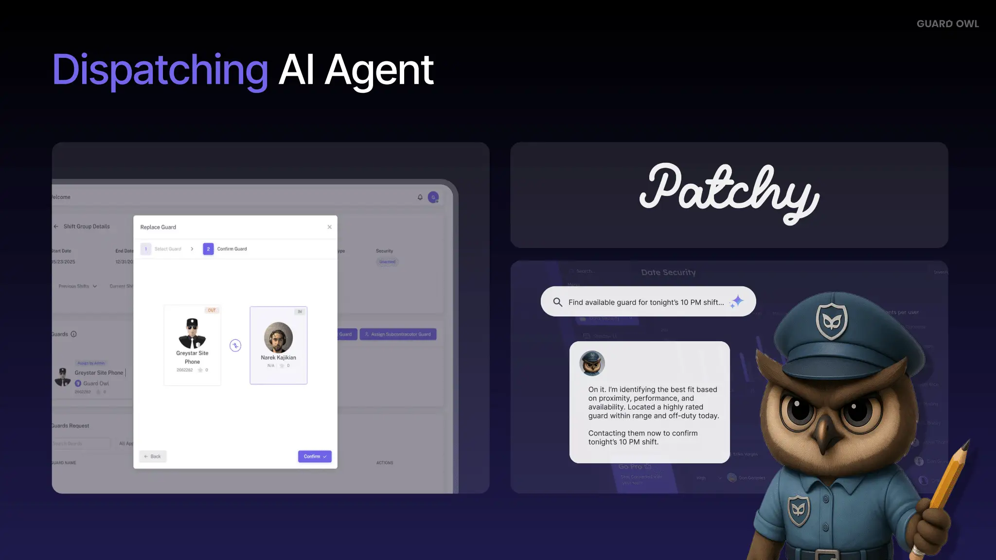 A slide in Guard Owl's pitch deck