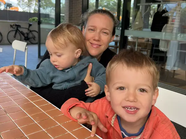 Mom with two toddlers
