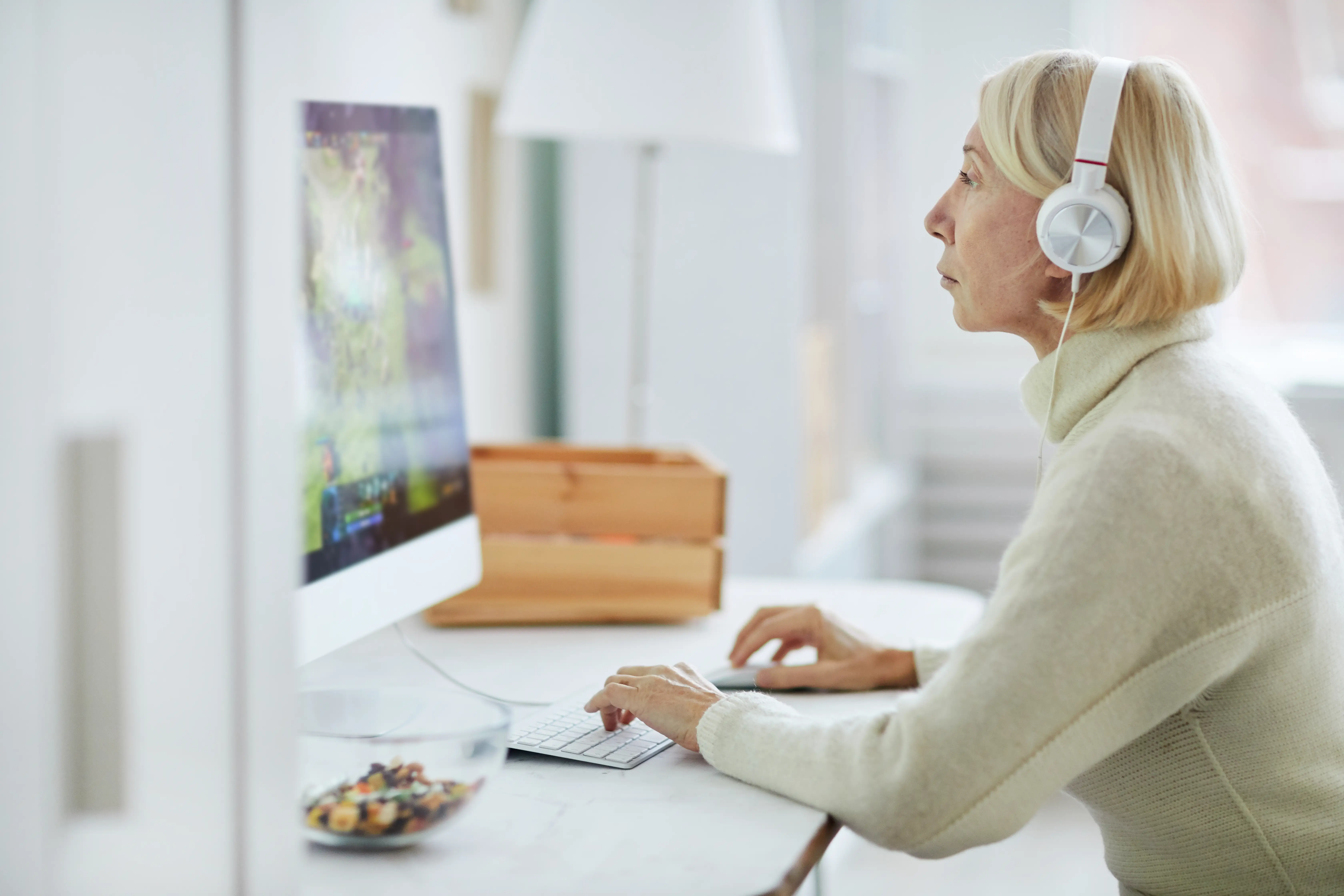 older woman on computer