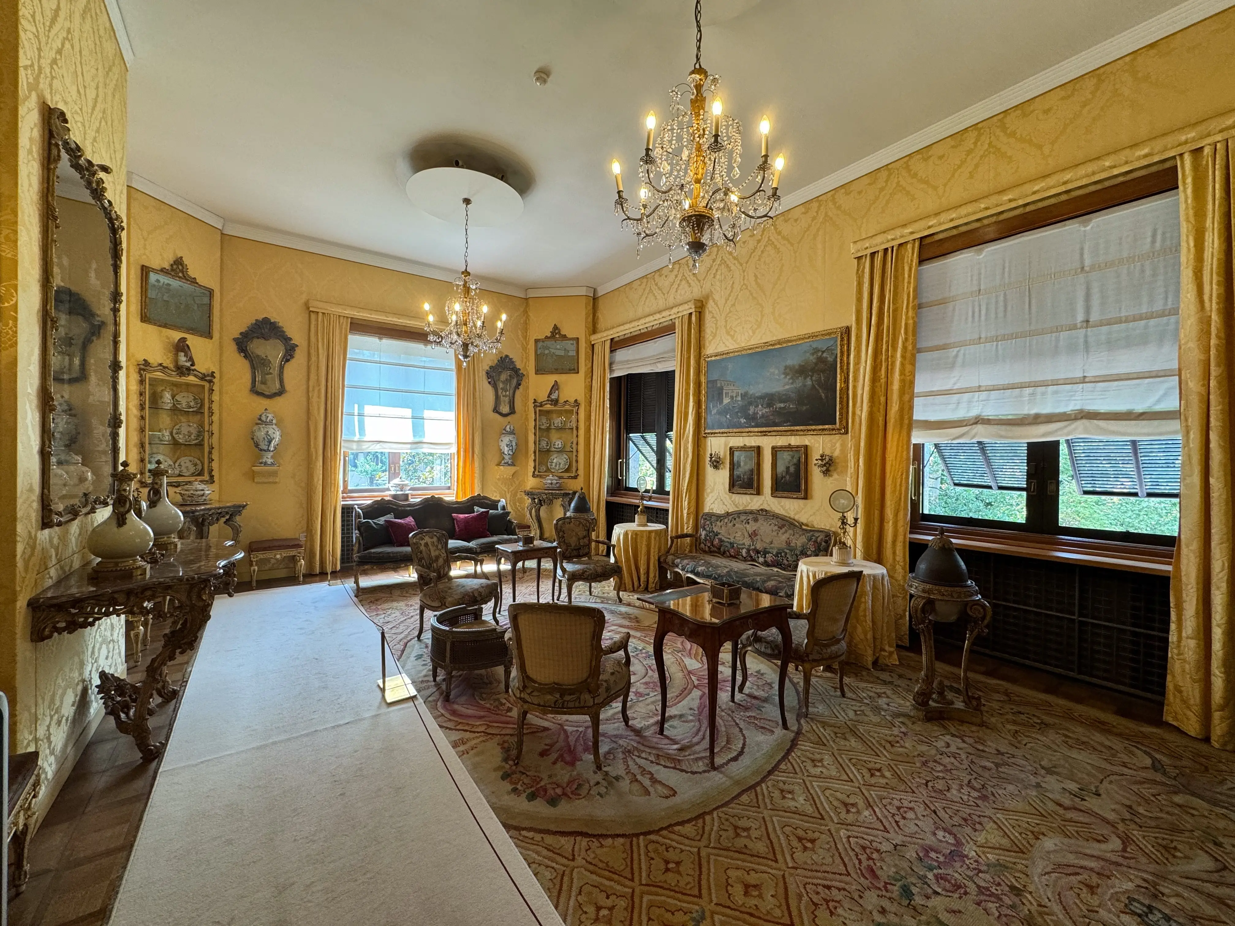 The interior of a historic sitting room.