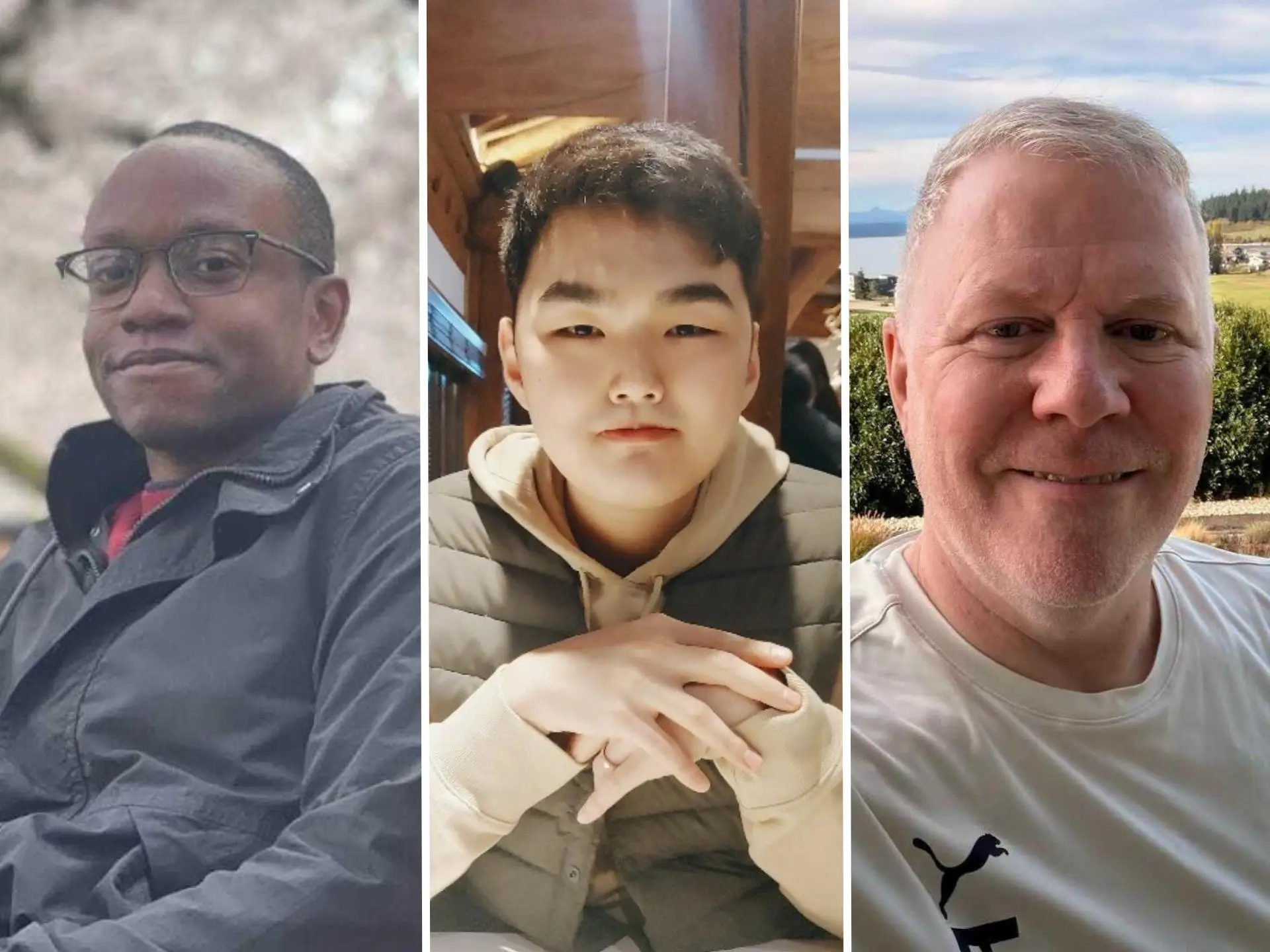 Ian Carter (left), James Hwang (center), Joe Friend (right)