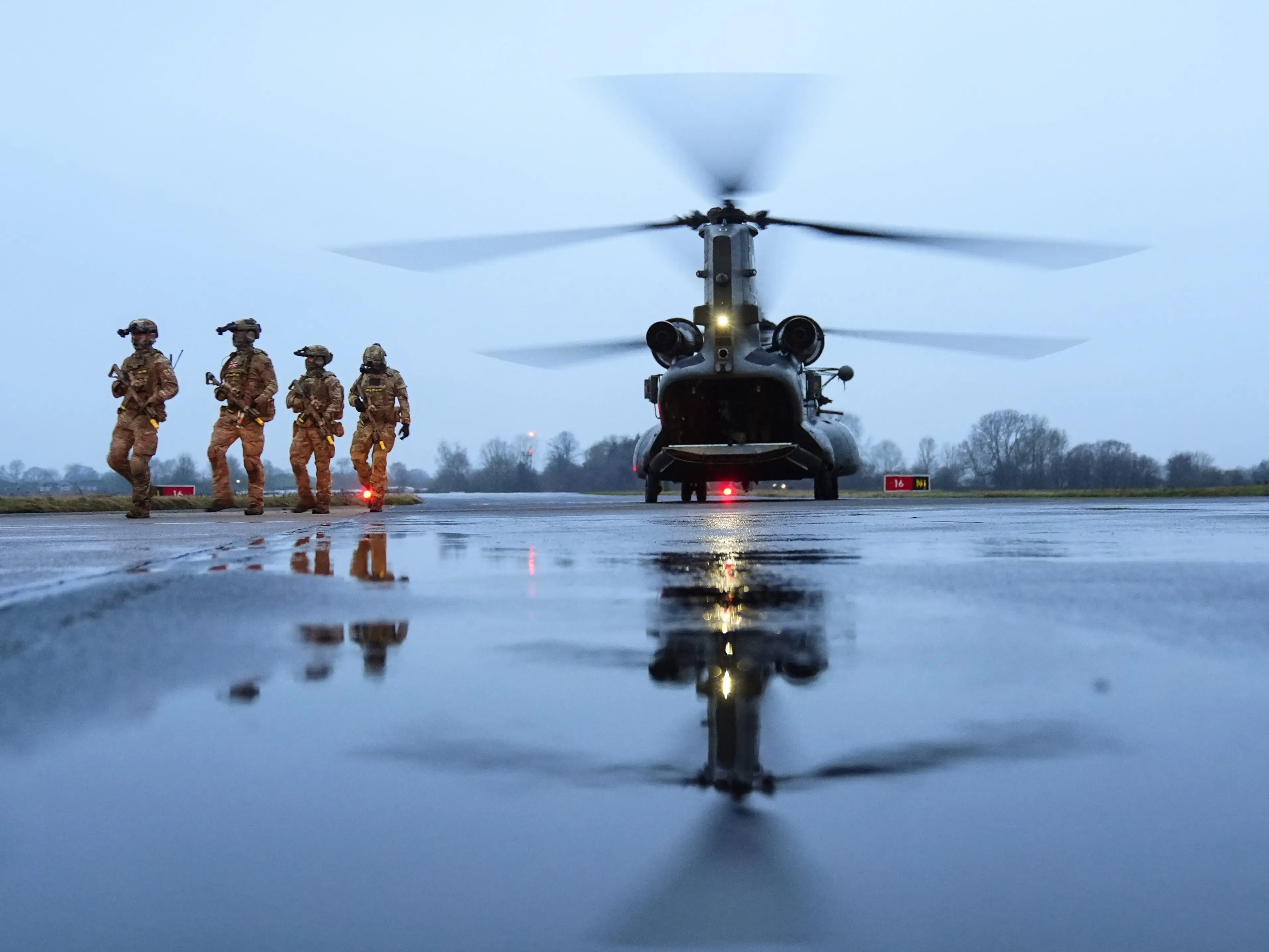 Members of the British military at RAF Leeming prepare for Exercise Hyperion Storm, a joint force validation exercise with the UK Special Operations Forces being held at RAF Leeming and the Otterburn Training Area in the north of England. Picture date: Friday January 30, 2026.