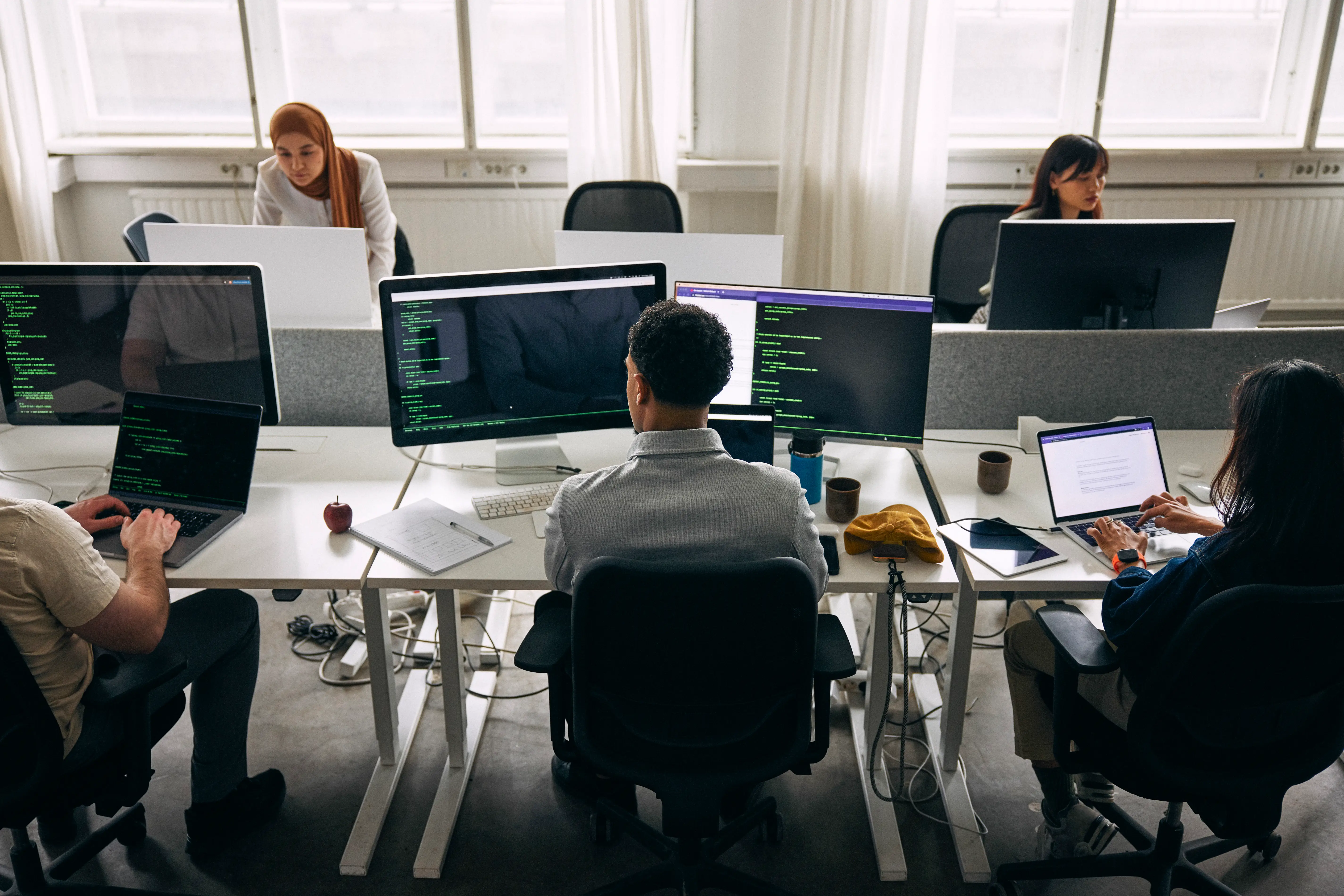 people working in an office