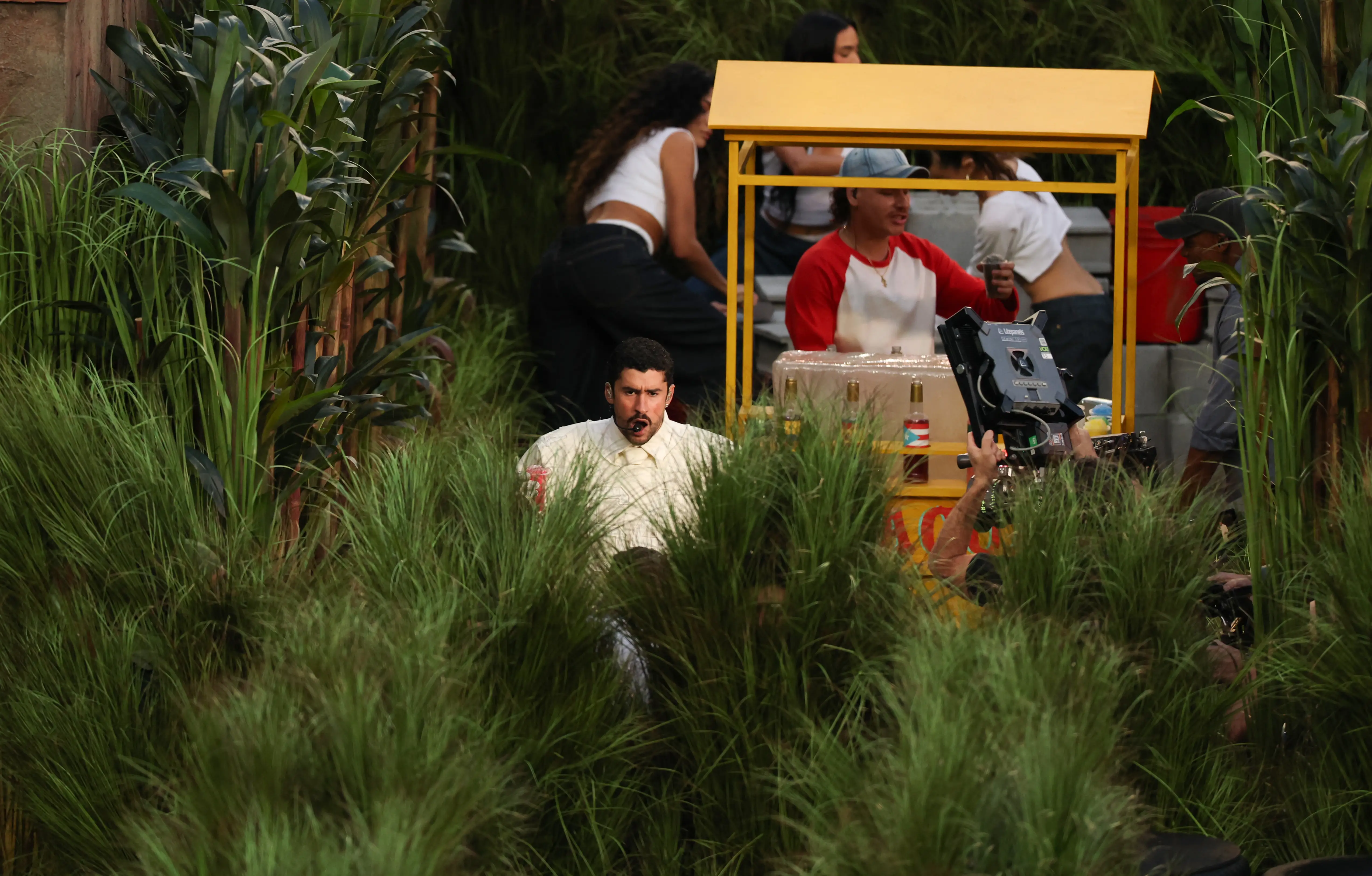 Bad Bunny's halftime performance featured references to Puerto Rico, such as a piragua stand.