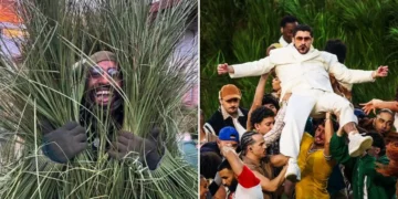 I flew across the country to be a bunch of dancing grass at Bad Bunny’s Super Bowl halftime show