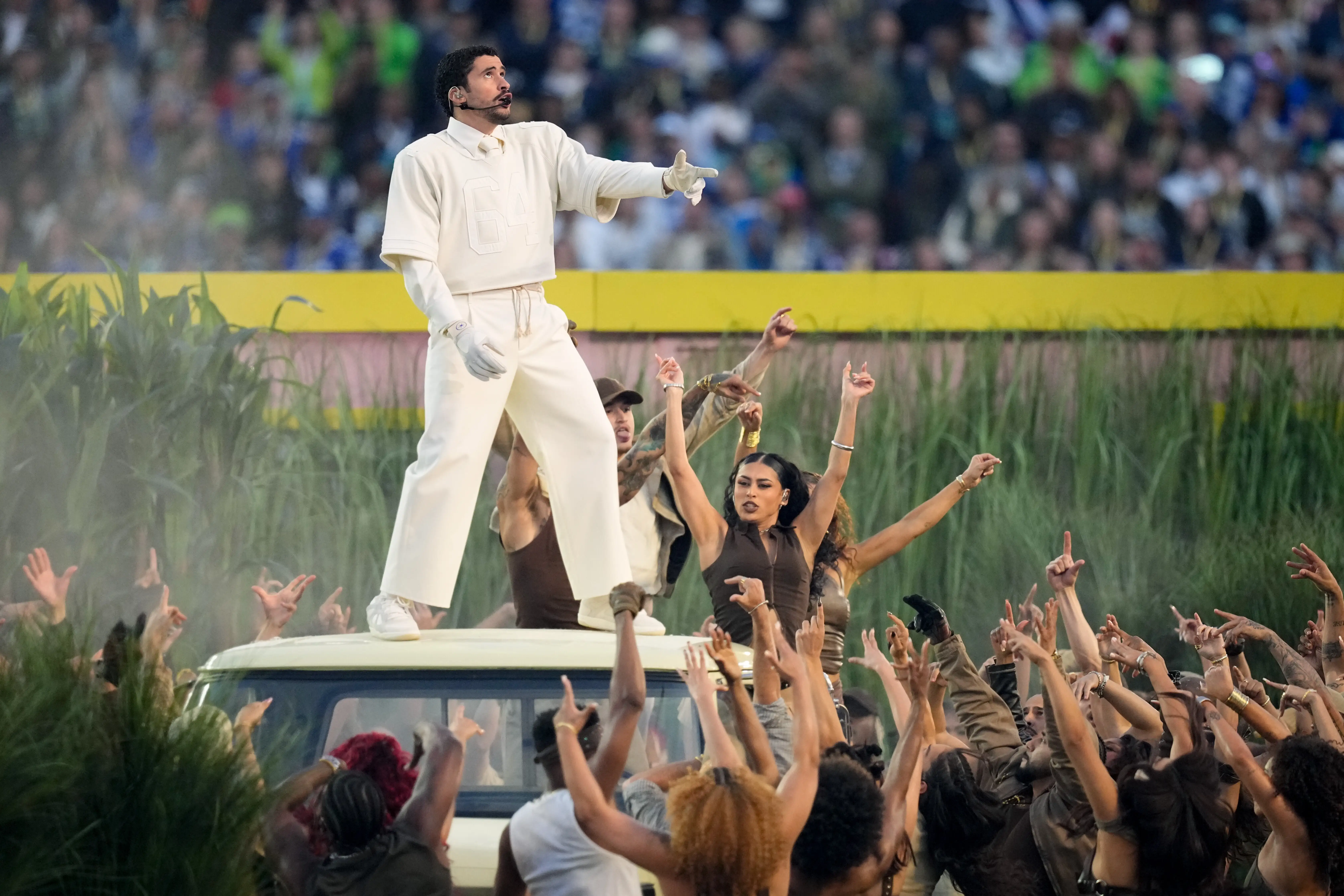 Bad Bunny at the Super Bowl LX halftime show.