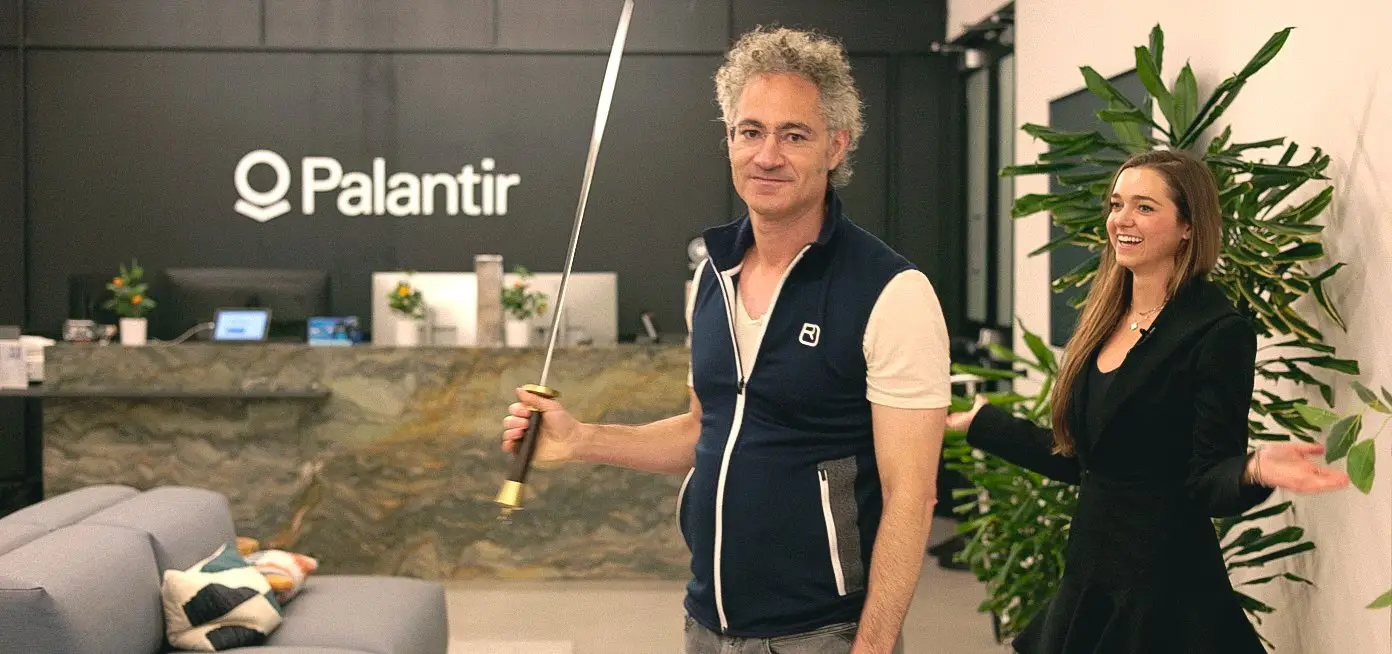 Molly O'Shea is pictured with Palantir CEO Alex Karp