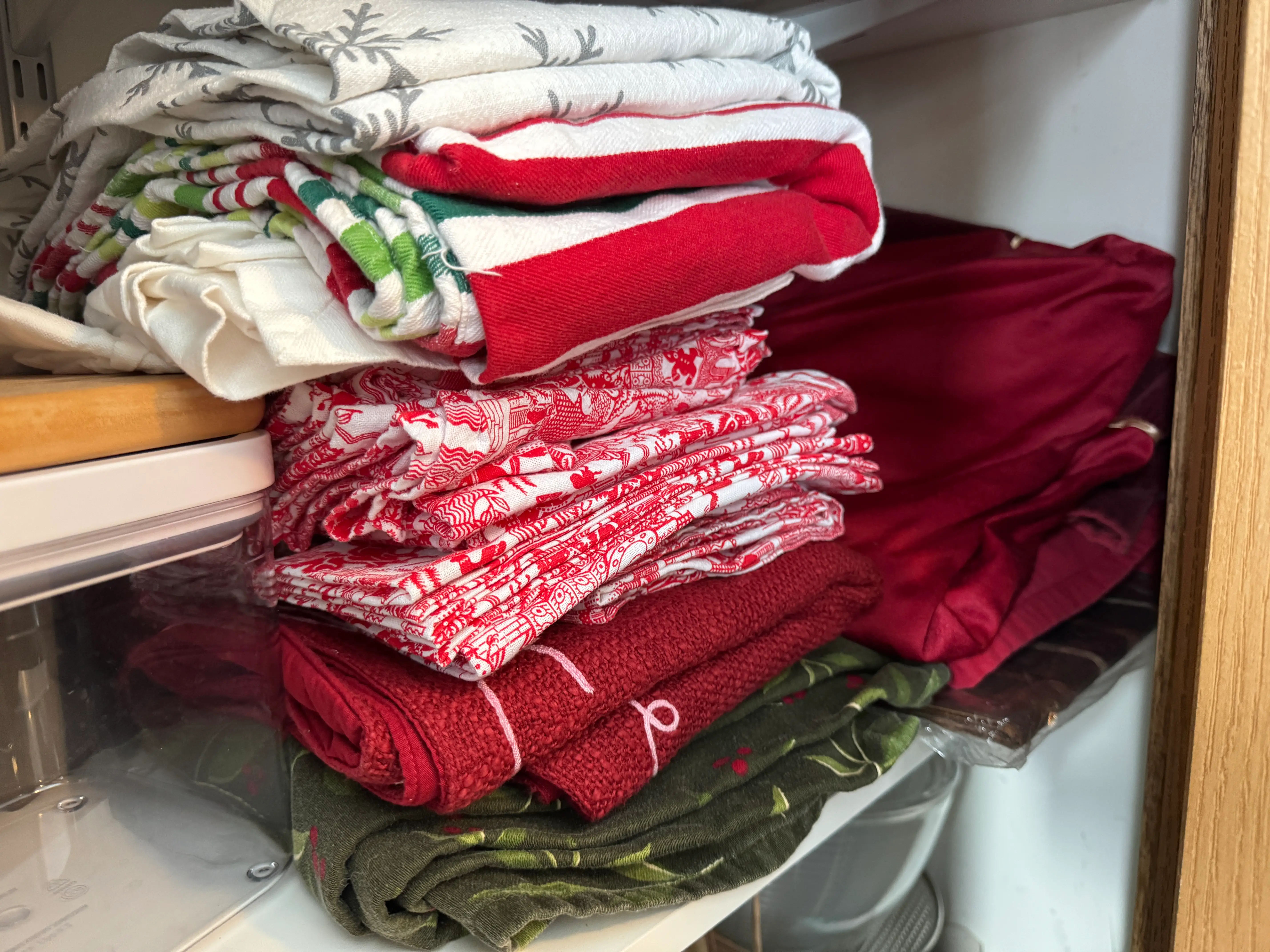 Holiday tablecloths.