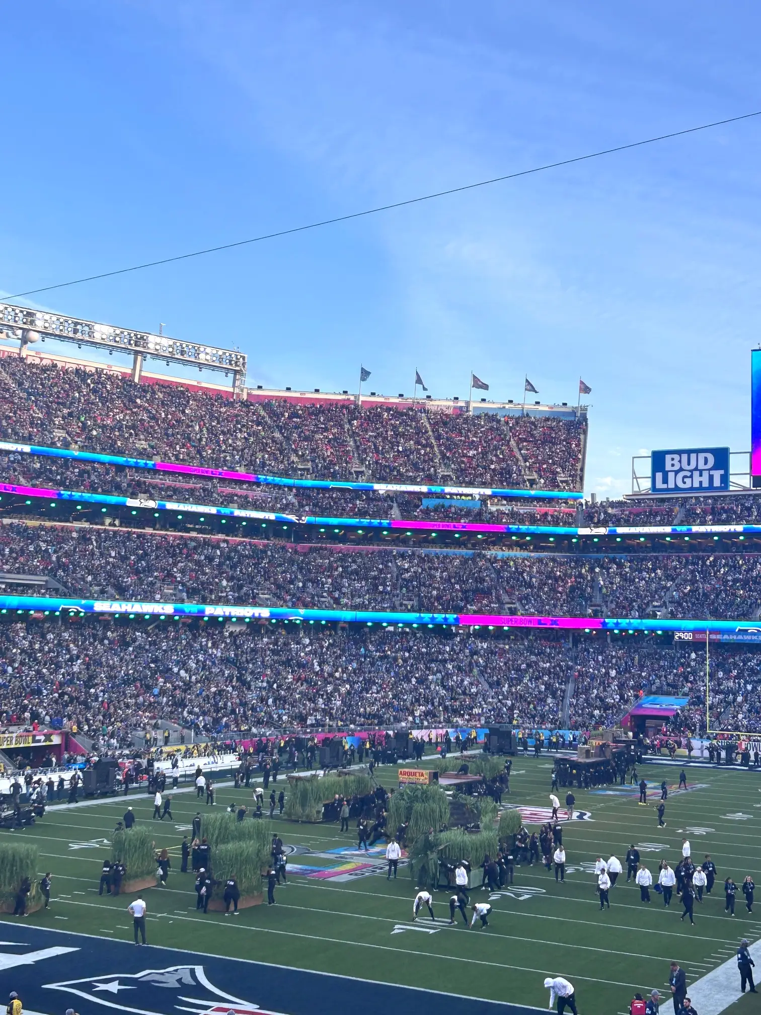 Super Bowl halftime set up