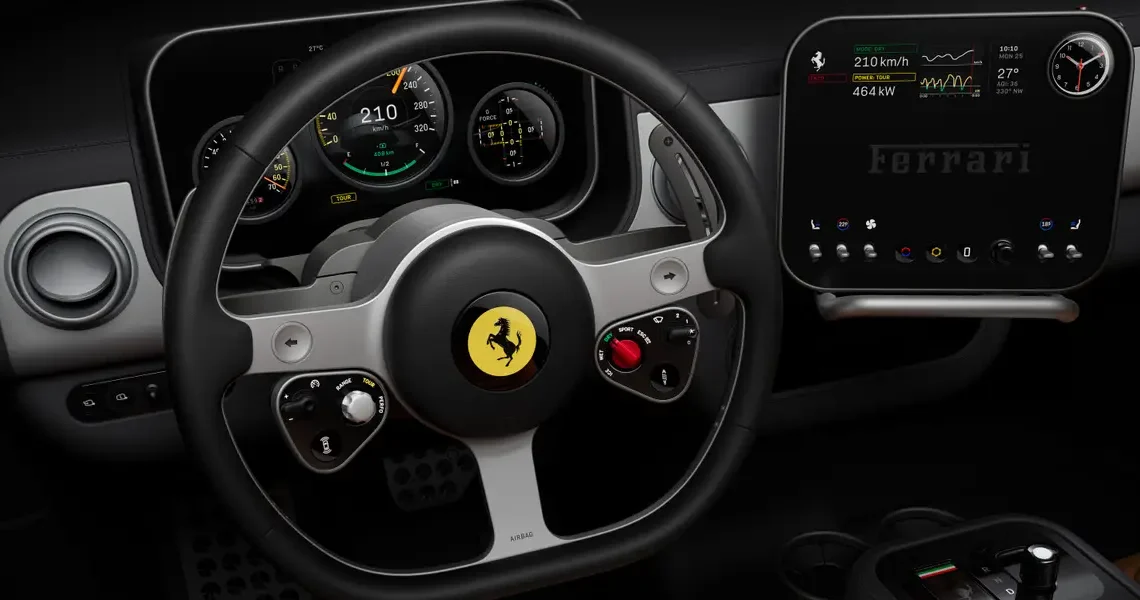 The guy who designed the iPhone helped craft the interior of Ferrari’s first EV — and it’s full of physical buttons and knobs