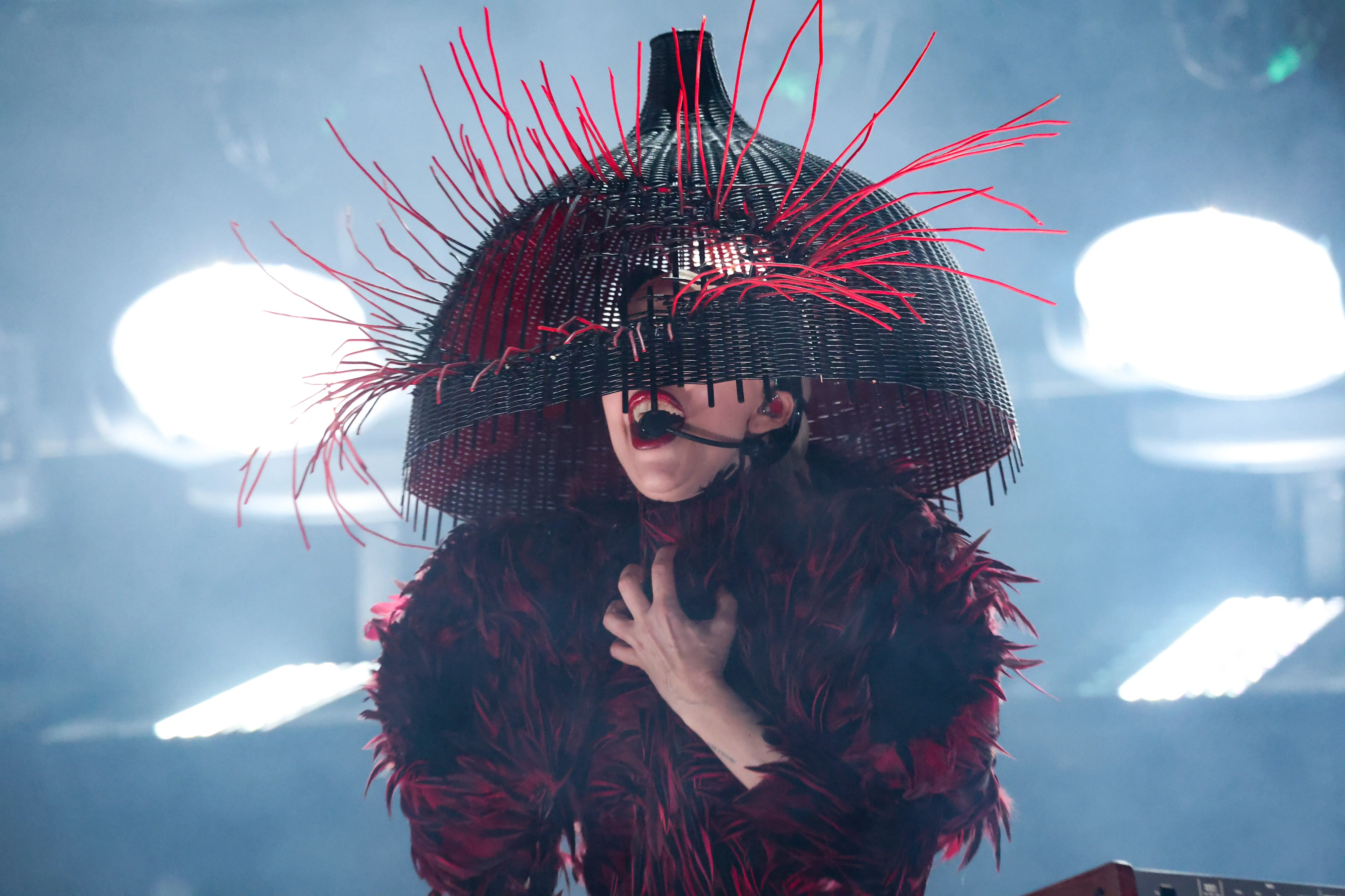 Lady Gaga performs at the 2026 Grammys.