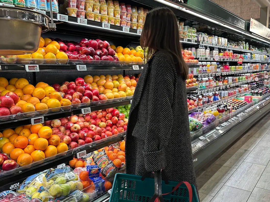 Woman at grocery store