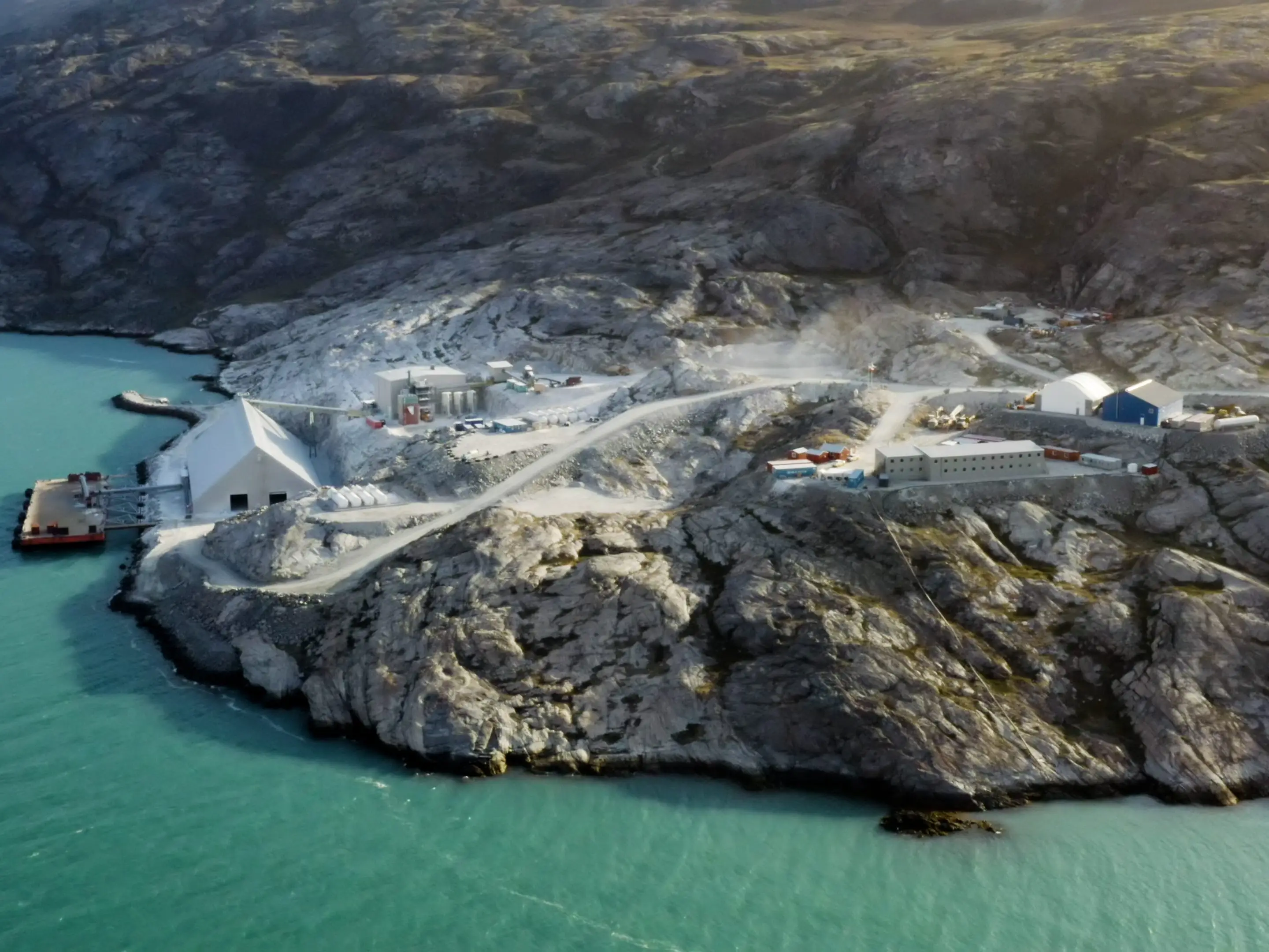 An aerial view of Lumina on Greenland's west coast.