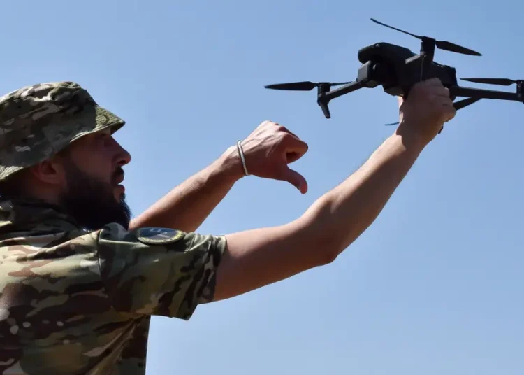 Russian troops installed giant steel weed whackers on a vehicle to fend off drone attacks